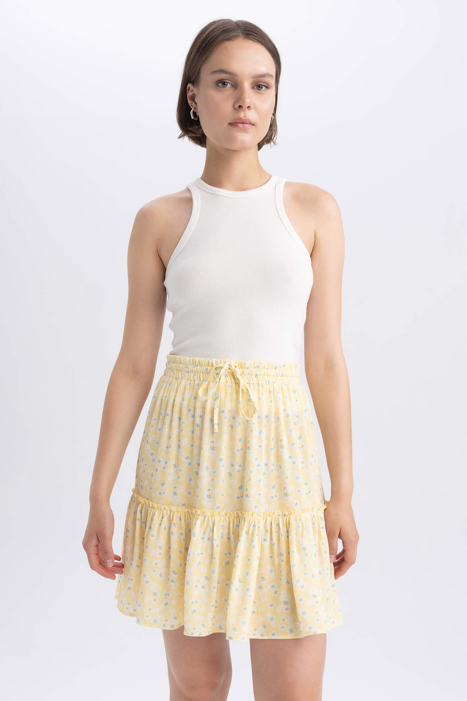 تنورة قصير تاي داي فسكوزي مجعد