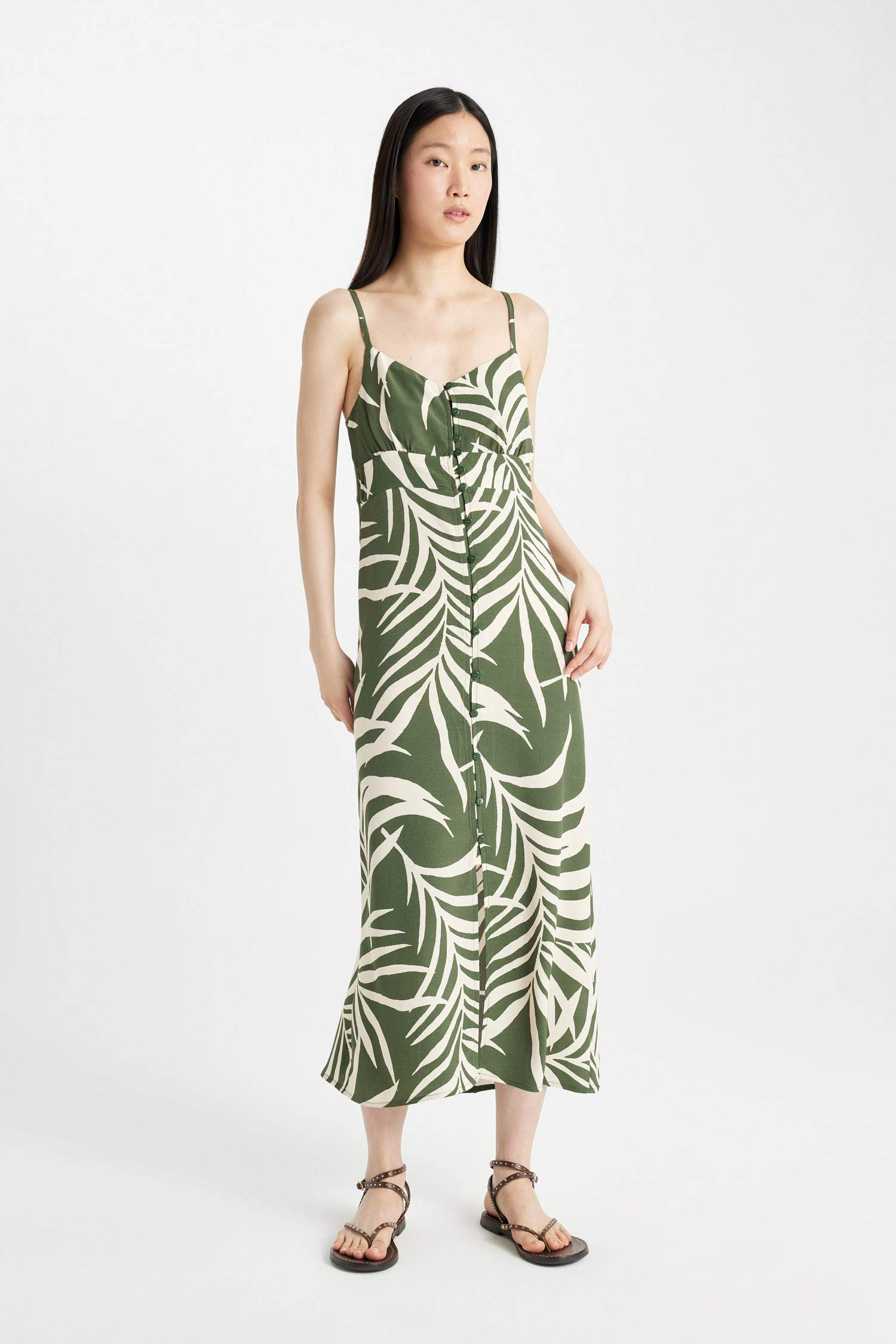 Платье миди с принтом