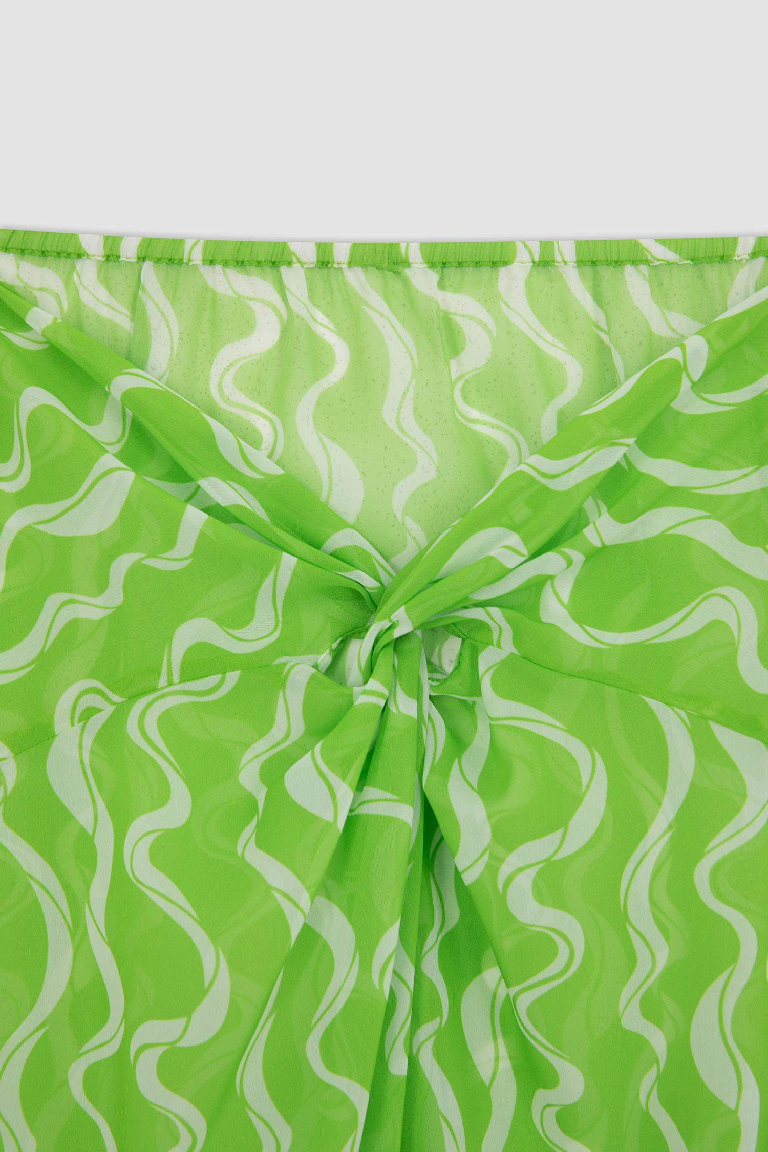 Regular Fit Printed Chiffon Beachwear