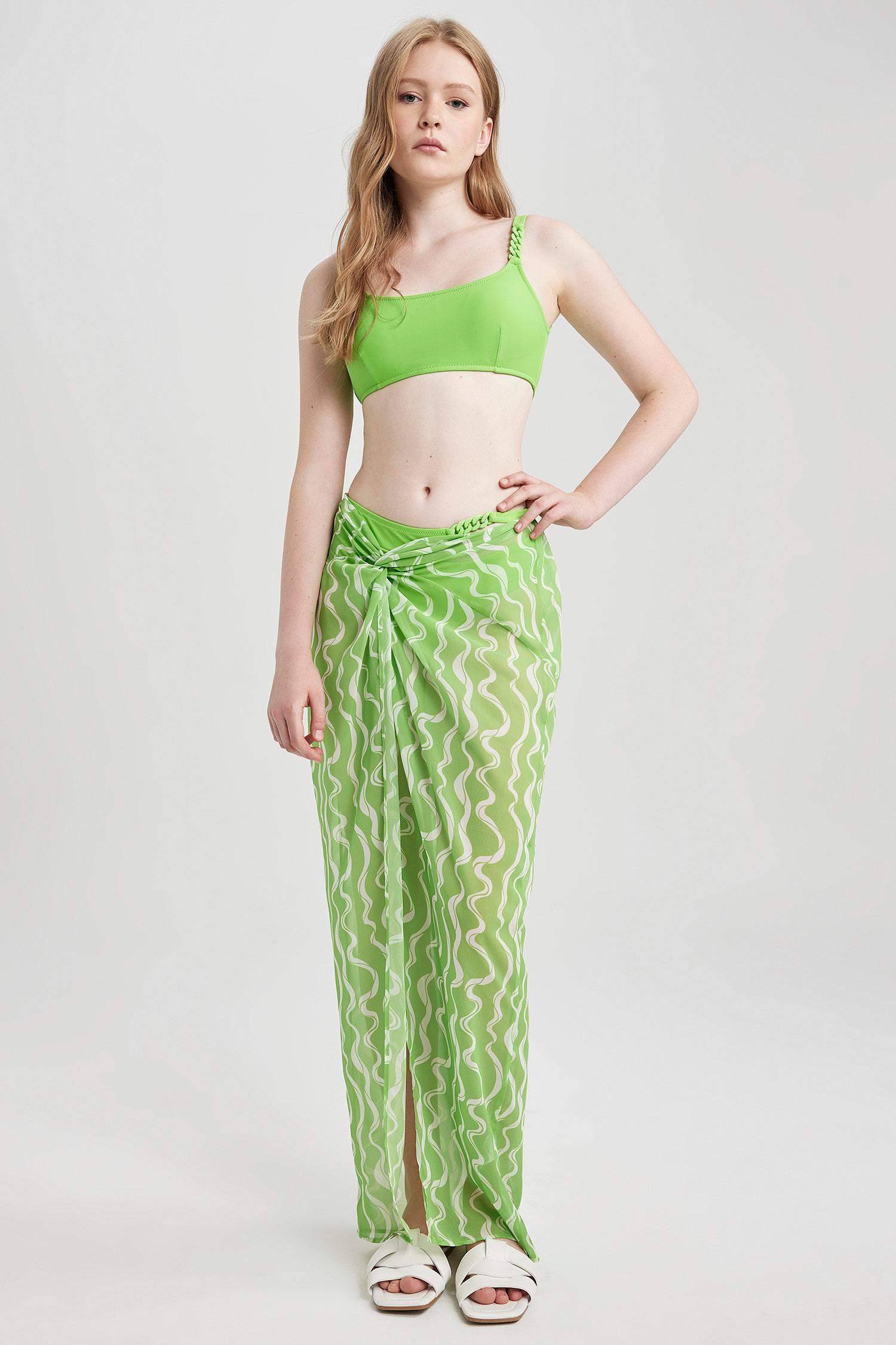 Regular Fit Printed Chiffon Beachwear
