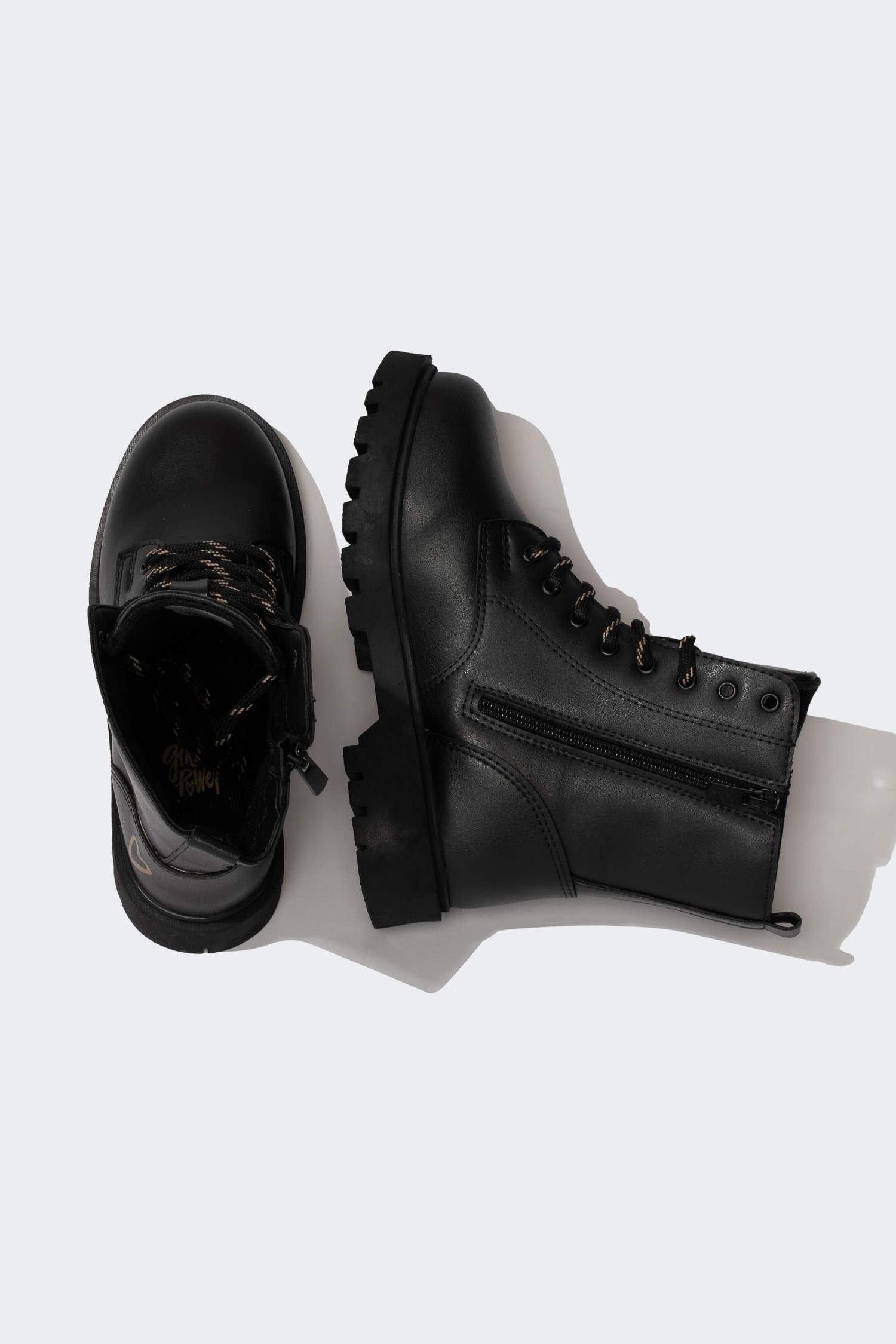 Faux Leather High Sole Boots