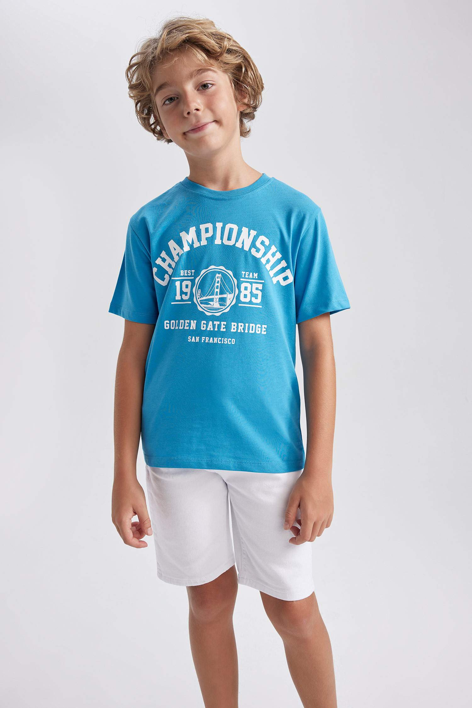 Boy Crew Neck Printed Short Sleeve T-Shirt