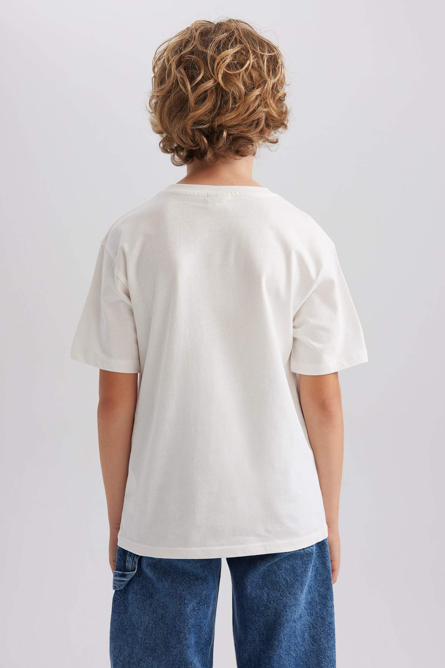 Футболка с принтом с круглым вырезом для мальчиков, Школьная коллекция