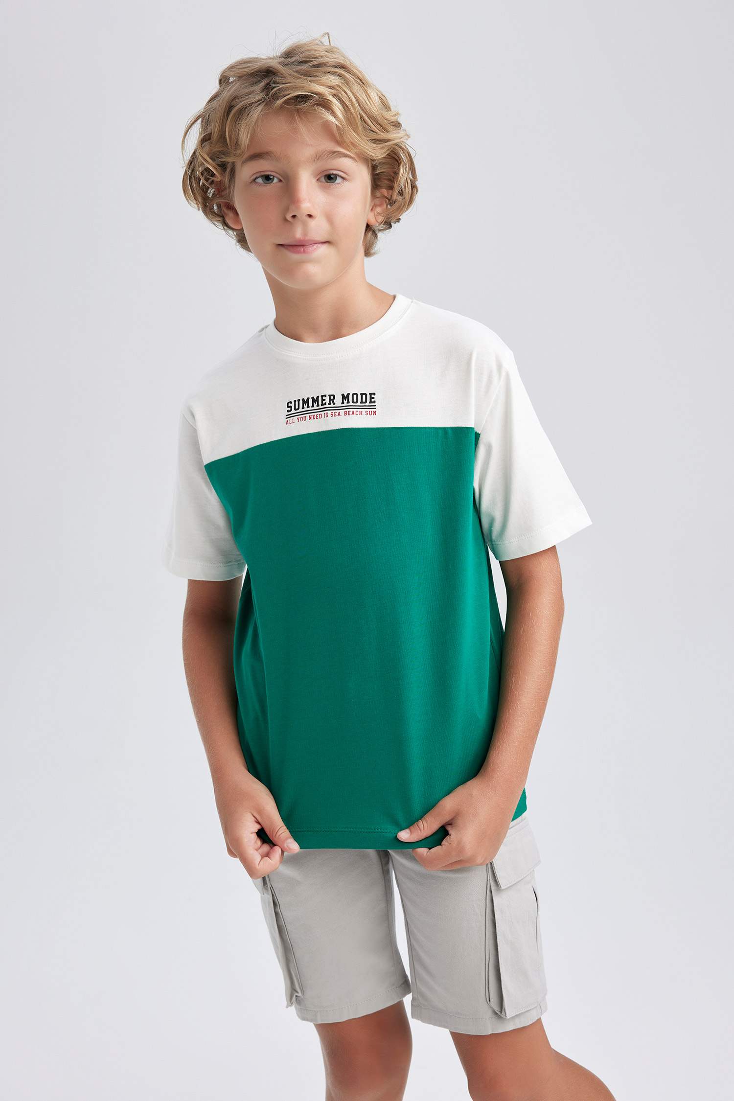 Ecru BOYS & TEENS New Regular Fit Color Block Short Sleeve T-Shirt ...