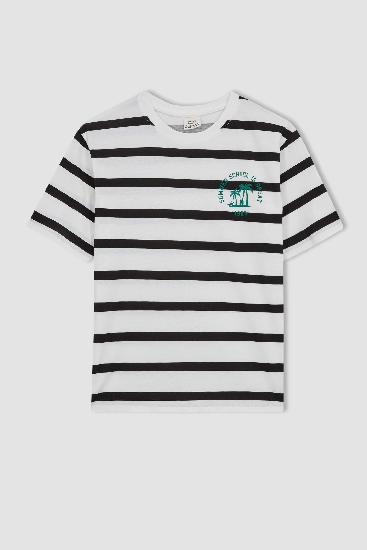 Ecru Boys & Teens Striped Short Sleeve T-Shirt 2890903 | DeFacto