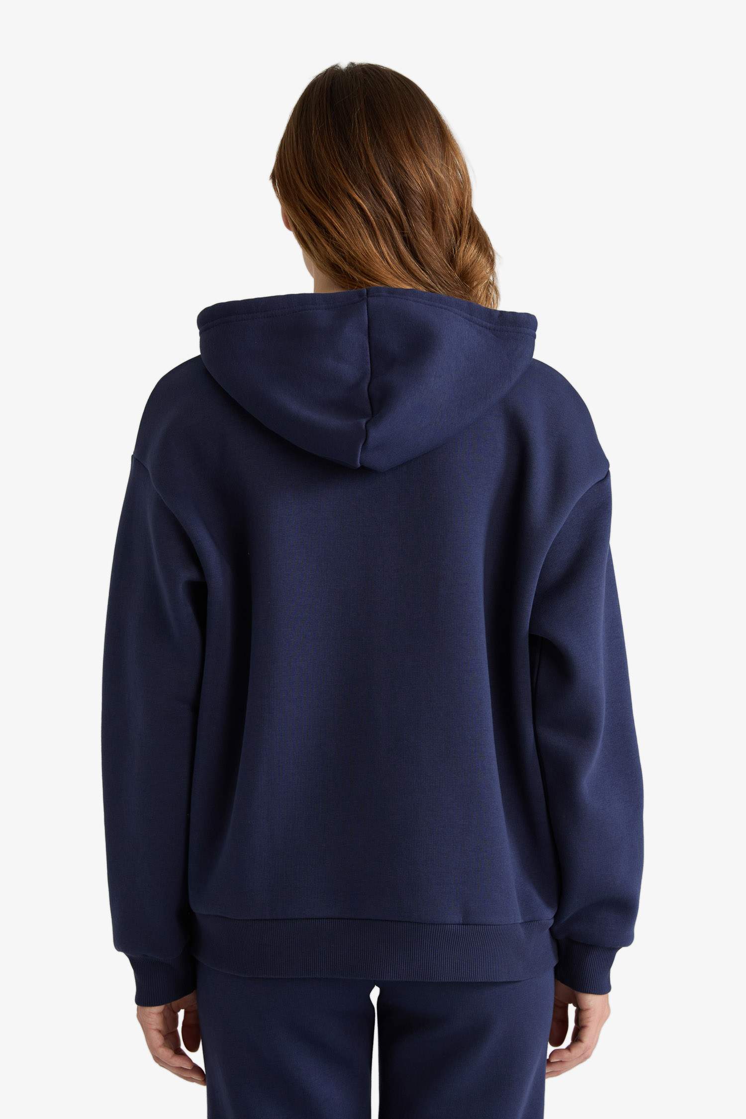 Relax Fit Hooded Basic Thick Fabric Sweatshirt