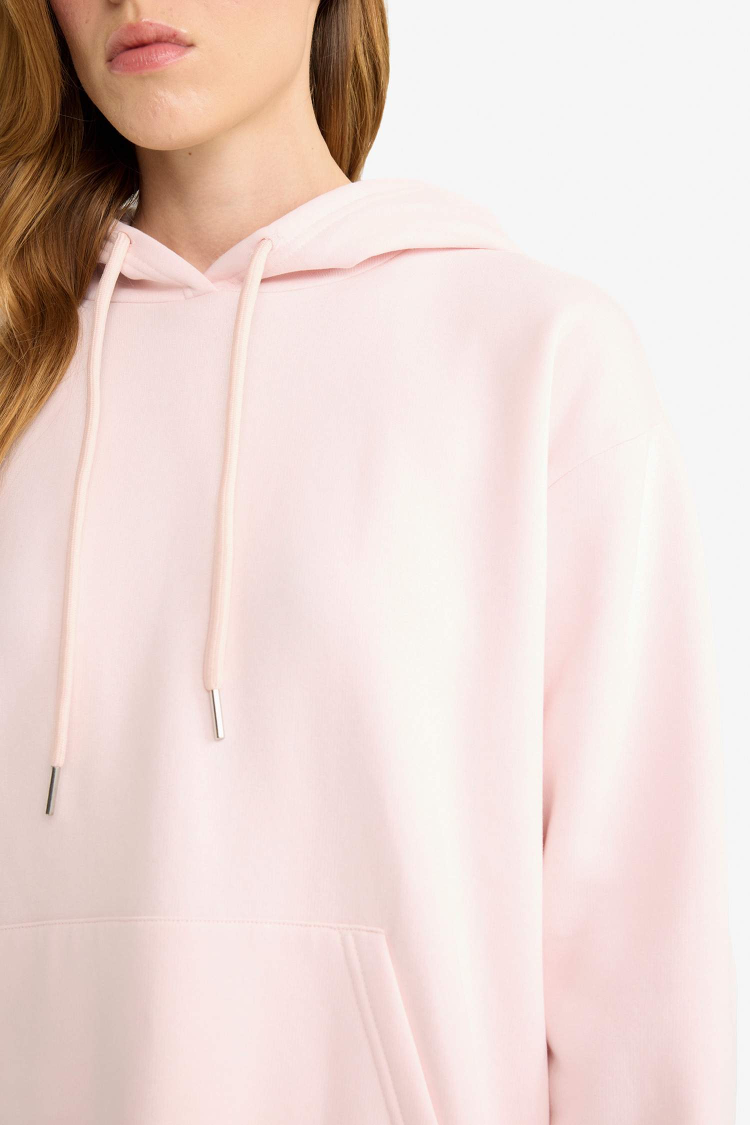 Relax Fit Hooded Basic Thick Fabric Sweatshirt