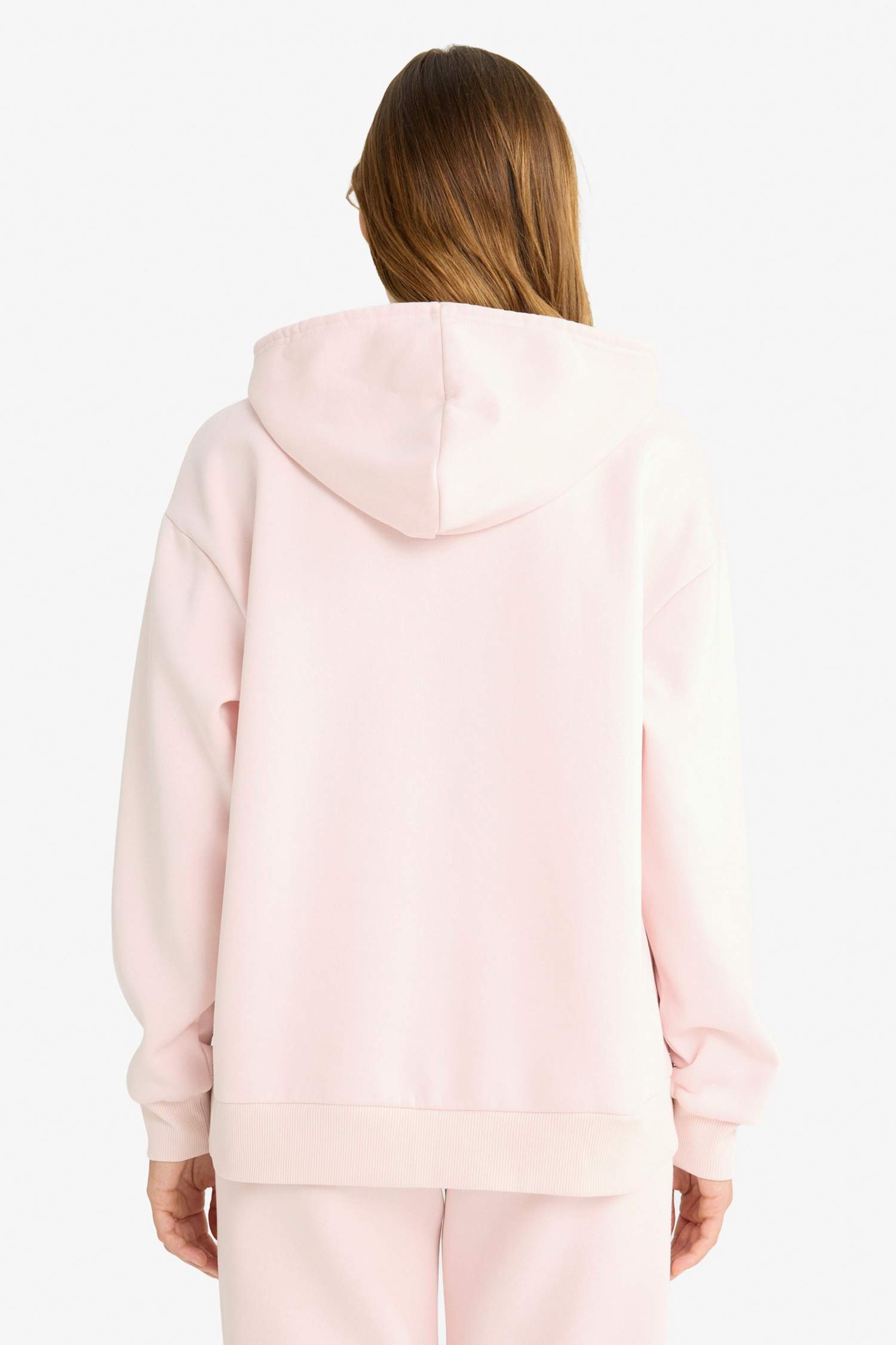 Relax Fit Hooded Basic Thick Fabric Sweatshirt