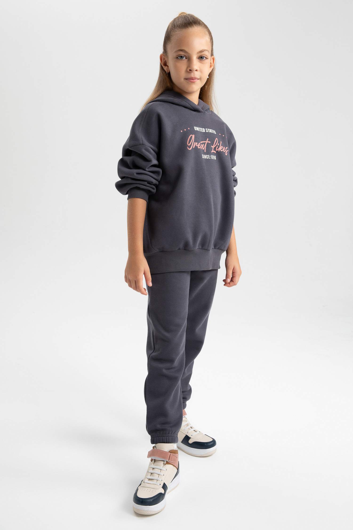 Anthracite GIRLS & TEENS 2 piece Oversize Fit Knitted Set 2903232 | DeFacto