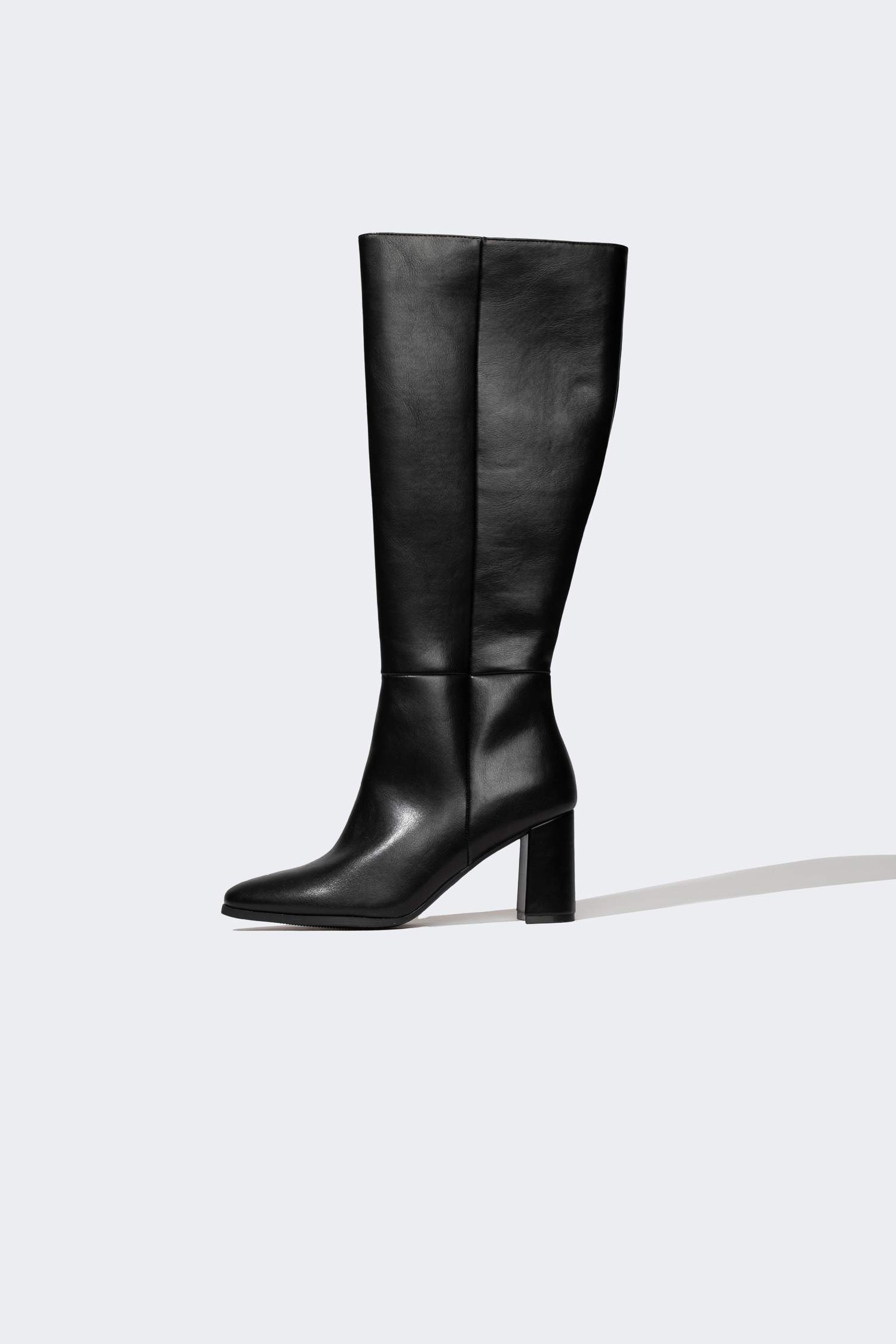 Bottes Cuir Synthétique à Semelle Compensée à Fermeture Éclair Pour Femme