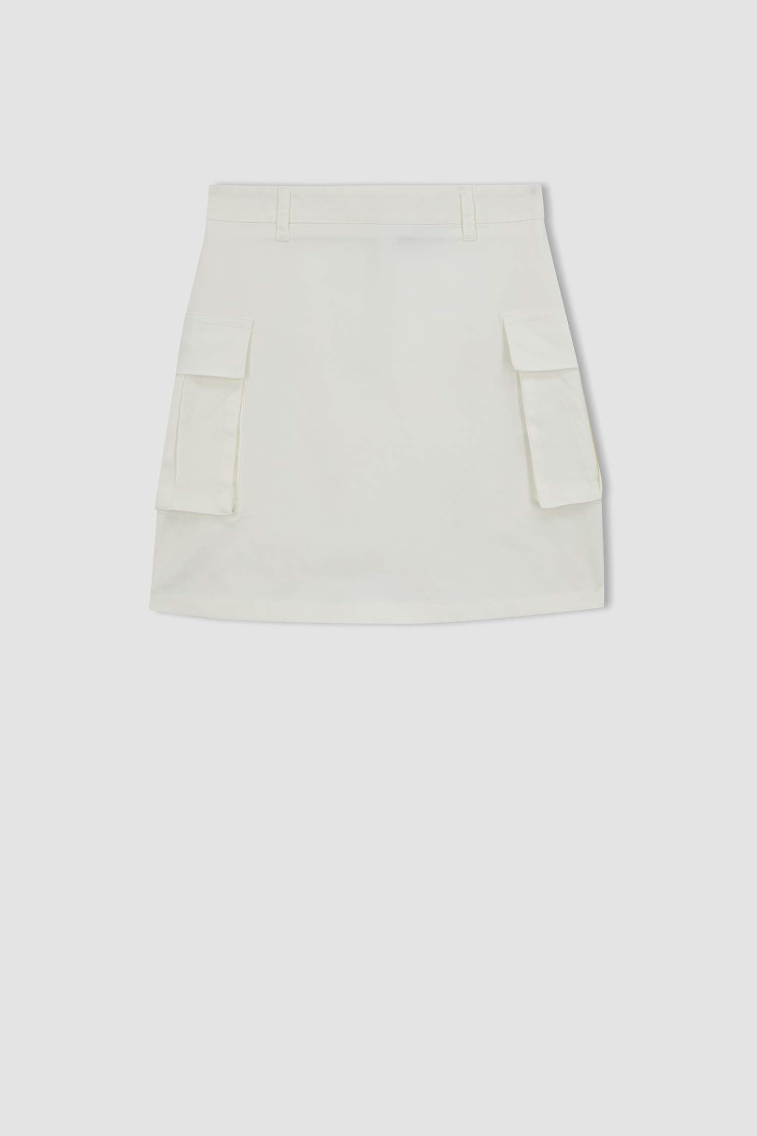 A Kesim Normal Bel Gabardin Mini Etek