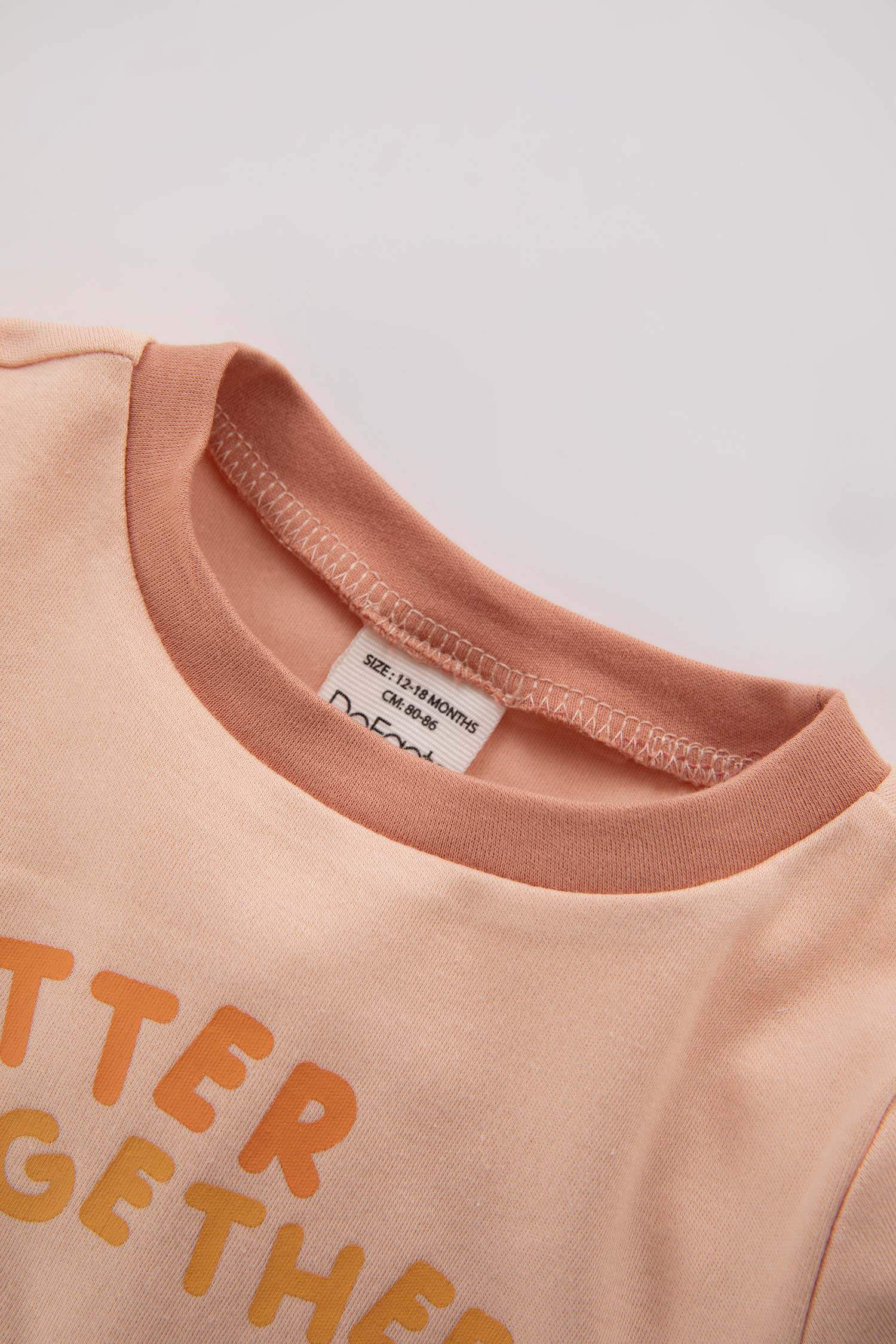 Orange BABY GIRL 2 piece Regular Fit Crew Neck Pyjamas Set 2851791