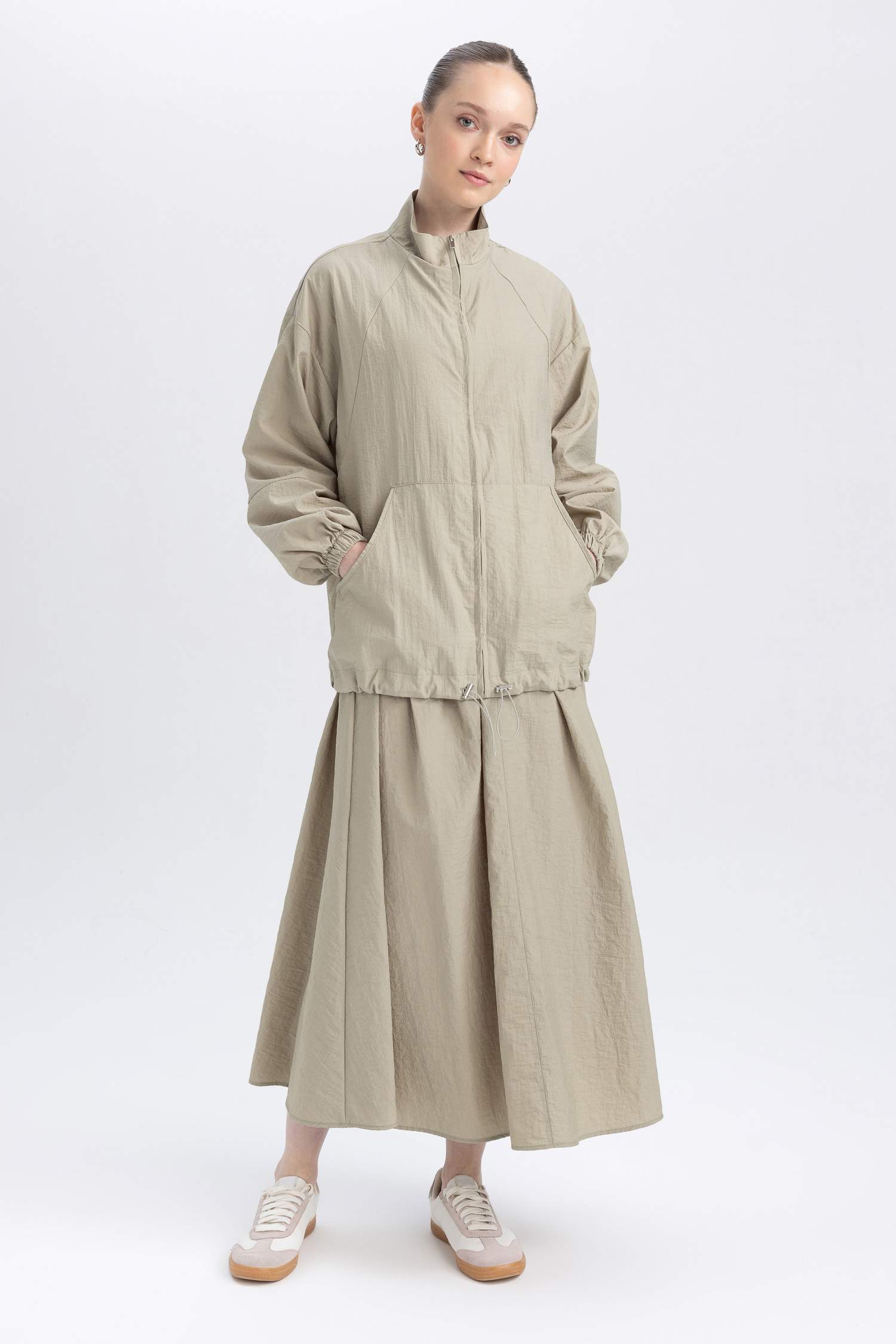 Regular Fit Half Turtleneck Long Sleeve Tunic