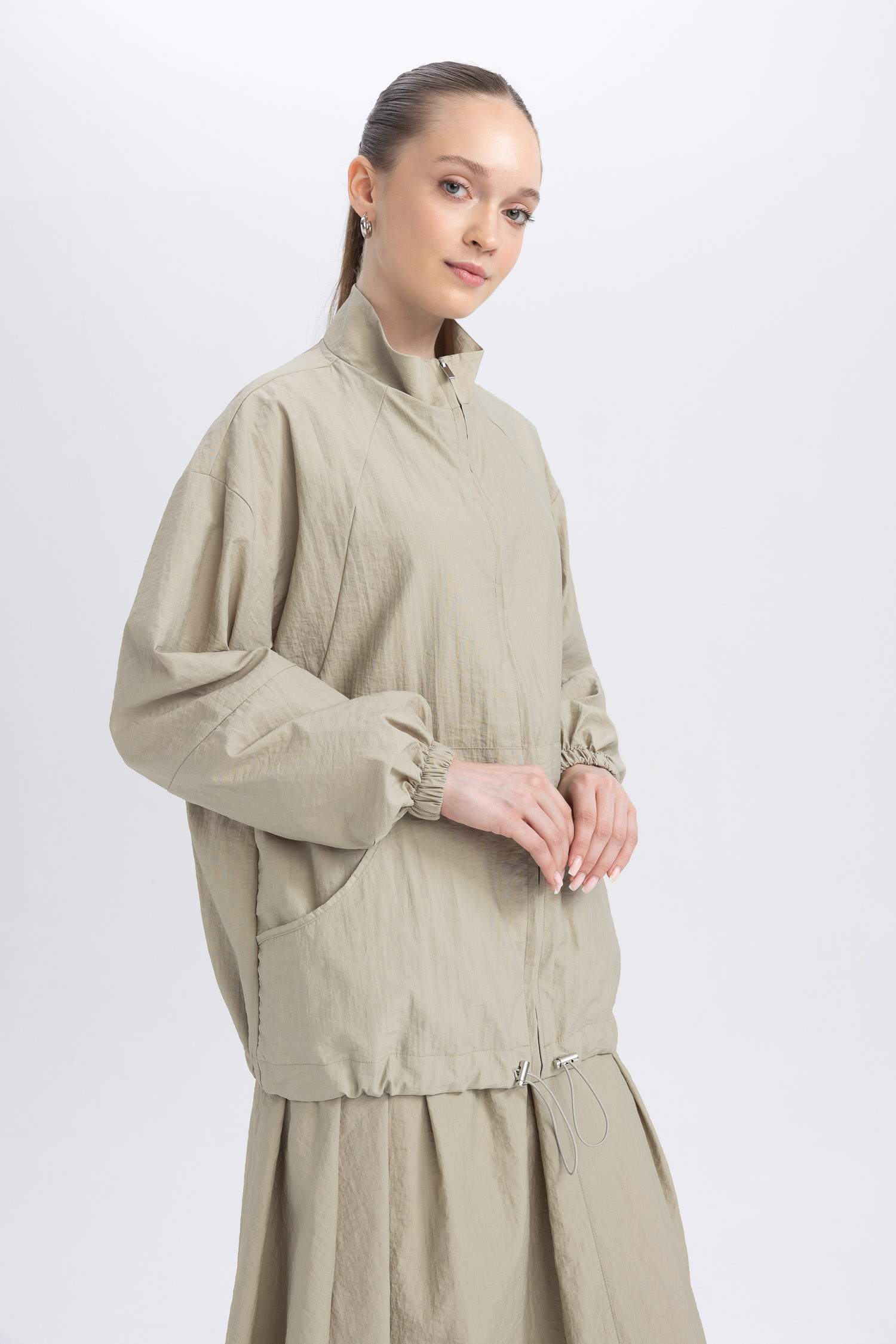 Regular Fit Half Turtleneck Long Sleeve Tunic