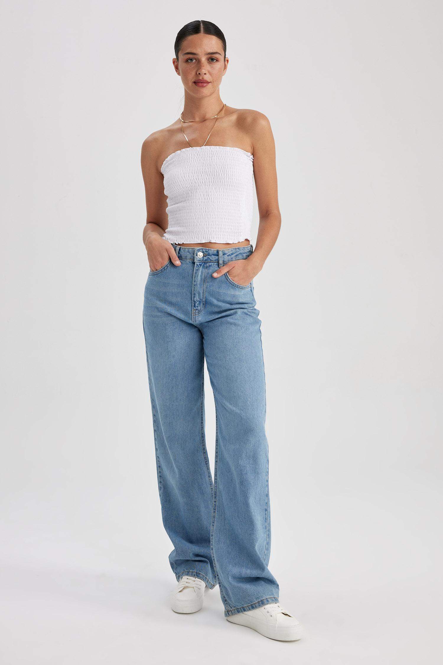 Slim Fit Strapless Cotton Top