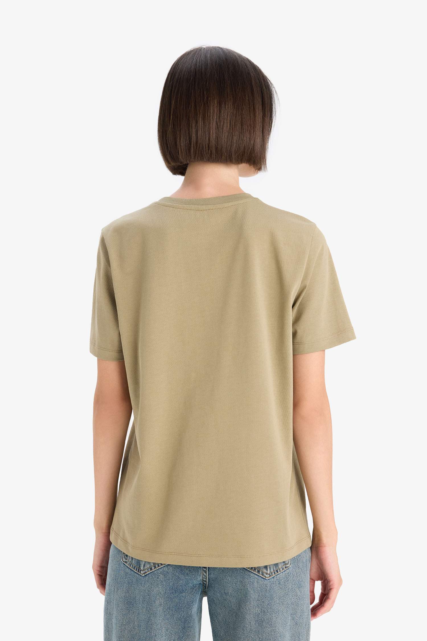 Regular Fit Bisiklet Yaka Basic Düz Premium Kısa Kollu Tişört