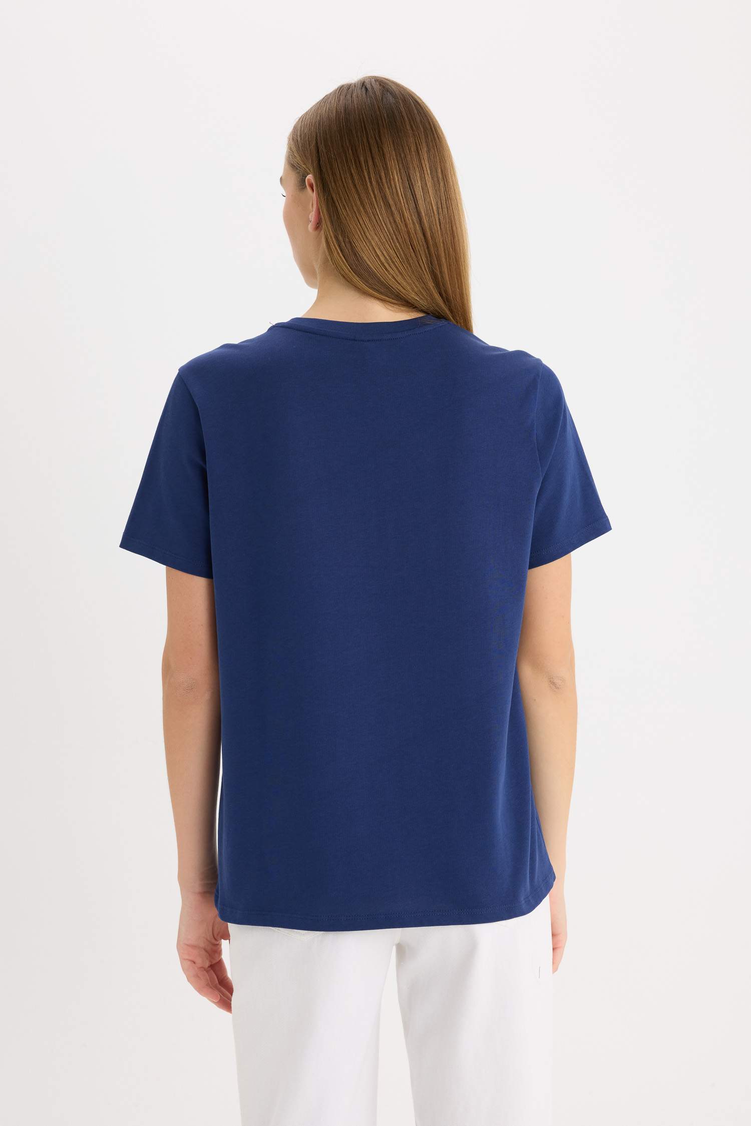 Regular Fit Bisiklet Yaka Basic Düz Premium Kısa Kollu Tişört