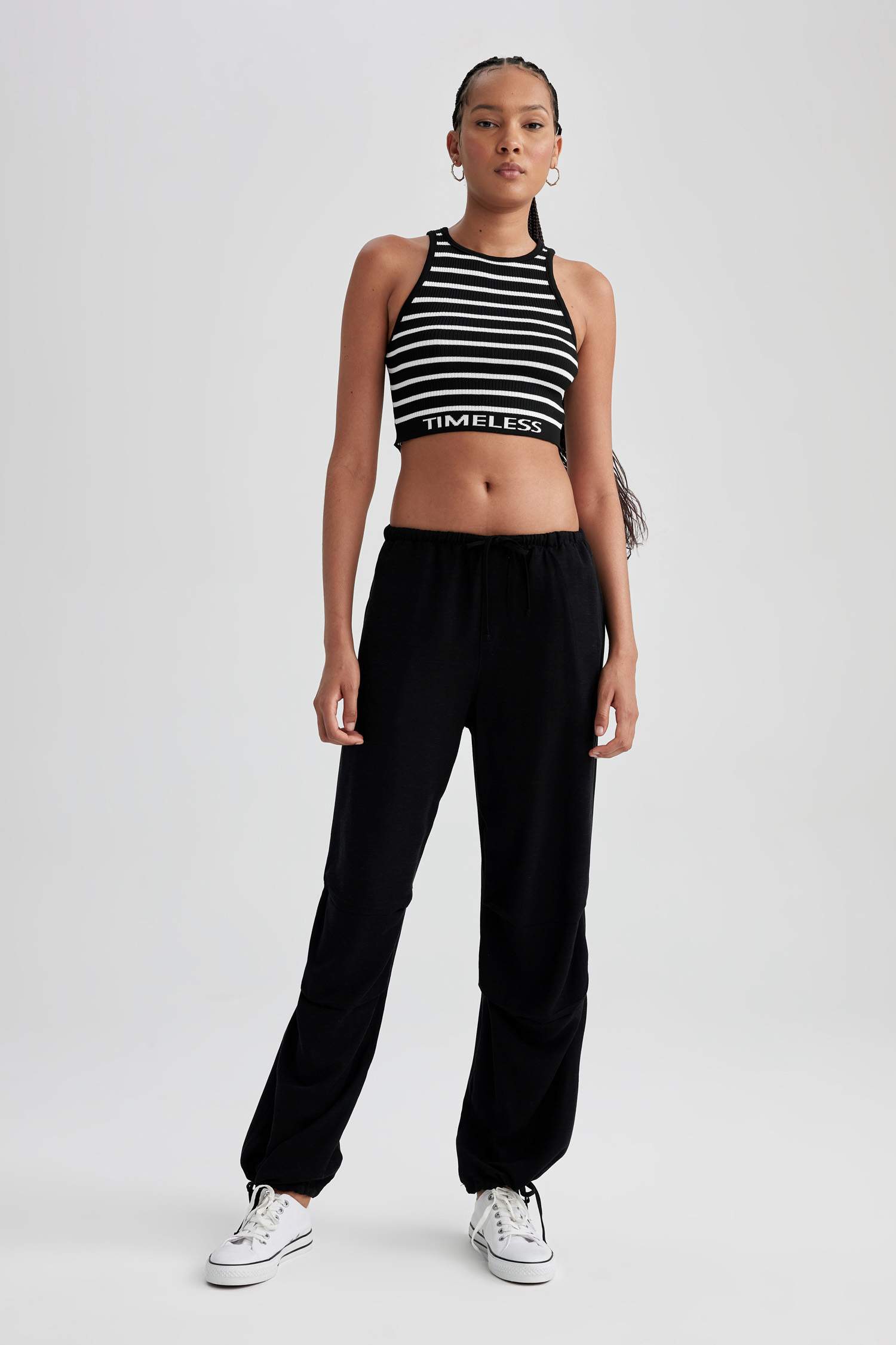 Paraşüt Cepli Normal Bel Standart Boy Keten Karışımlı Pantolon