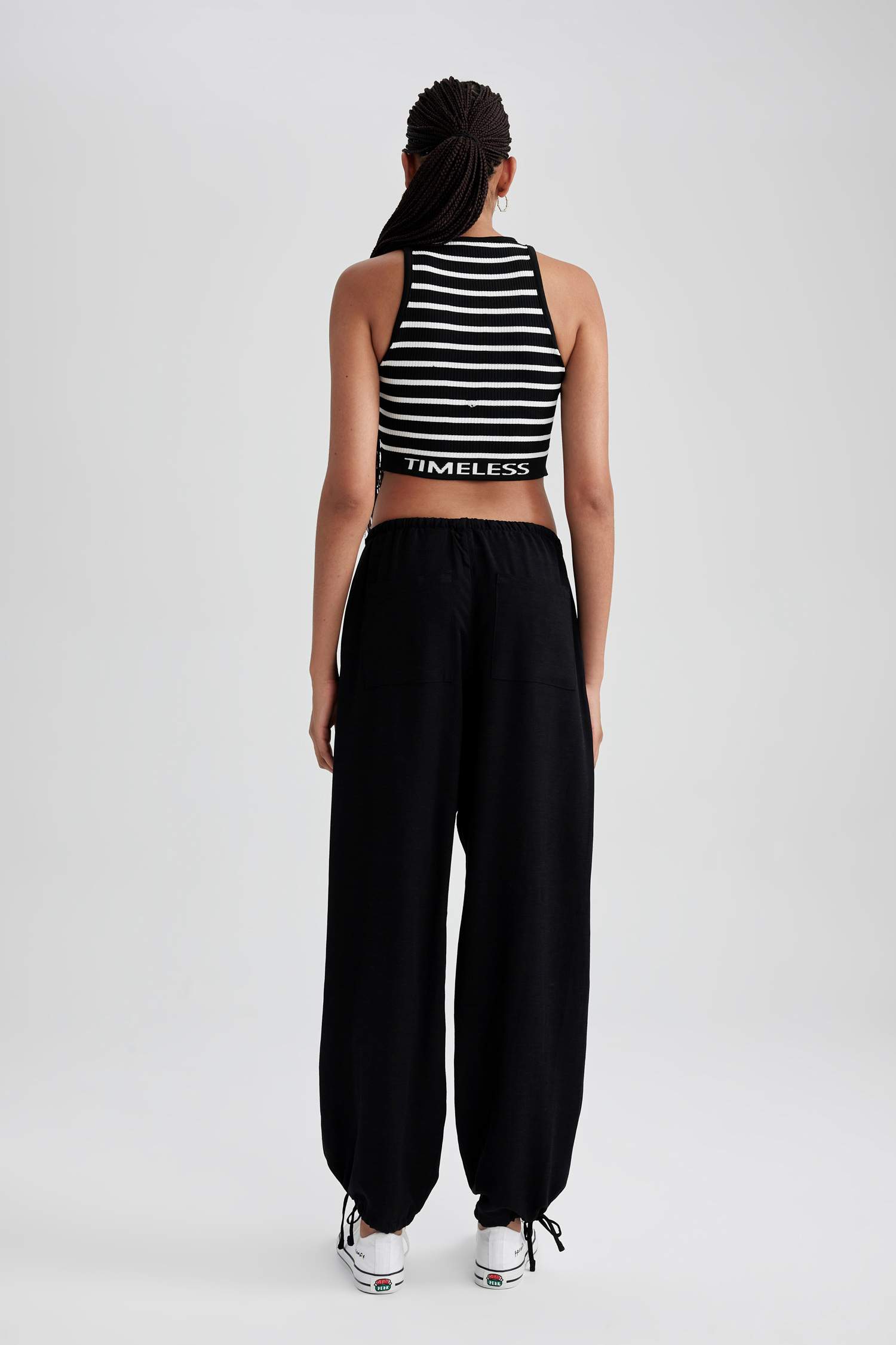 Paraşüt Cepli Normal Bel Standart Boy Keten Karışımlı Pantolon