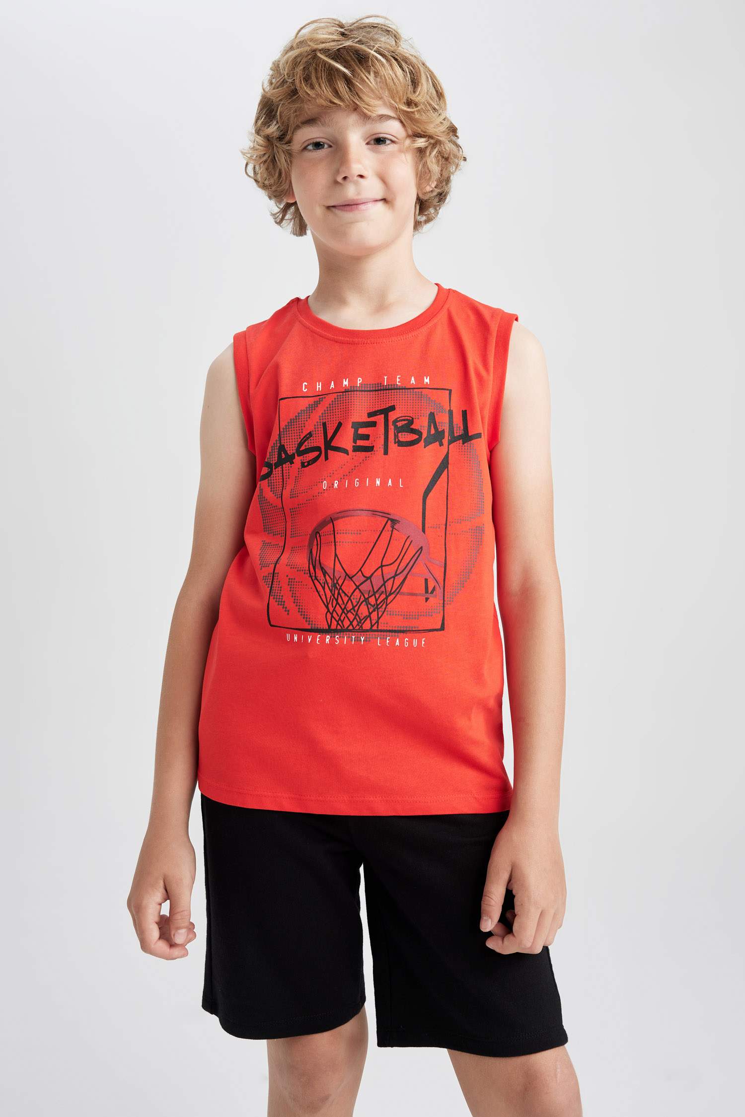 Майка с принтом с круглым вырезом для мальчиков