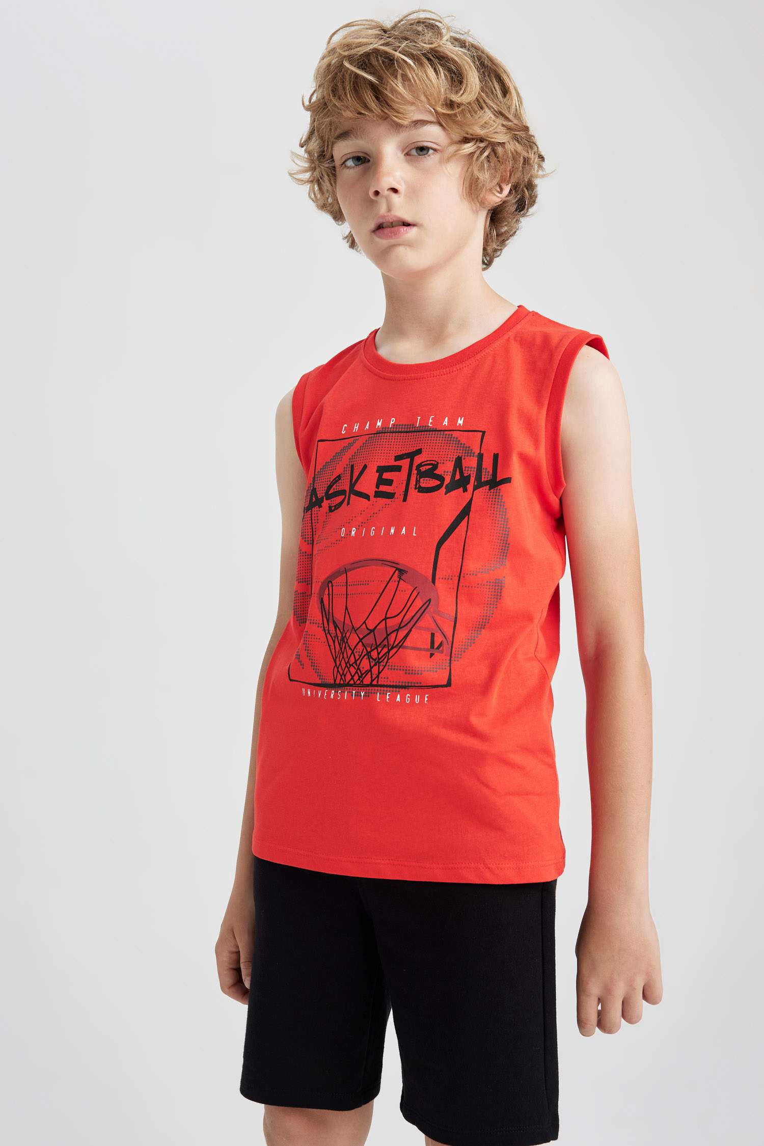 Майка с принтом с круглым вырезом для мальчиков