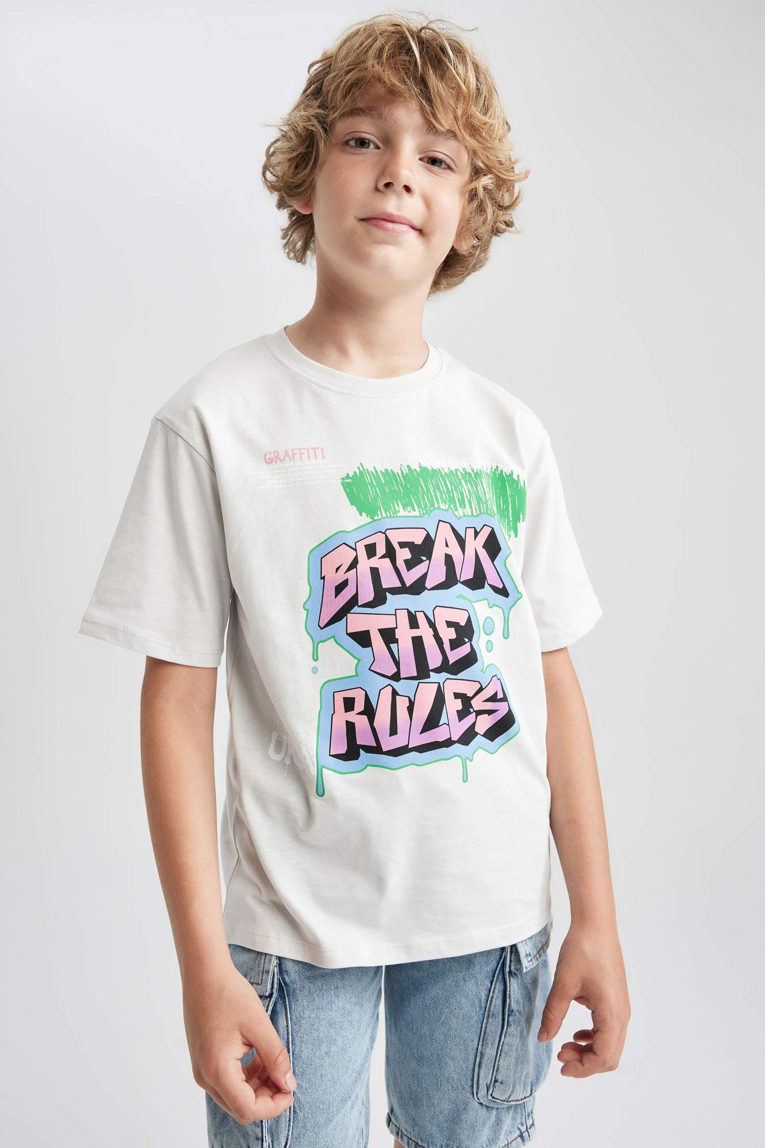 Футболка с круглым вырезом с принтом для мальчиков