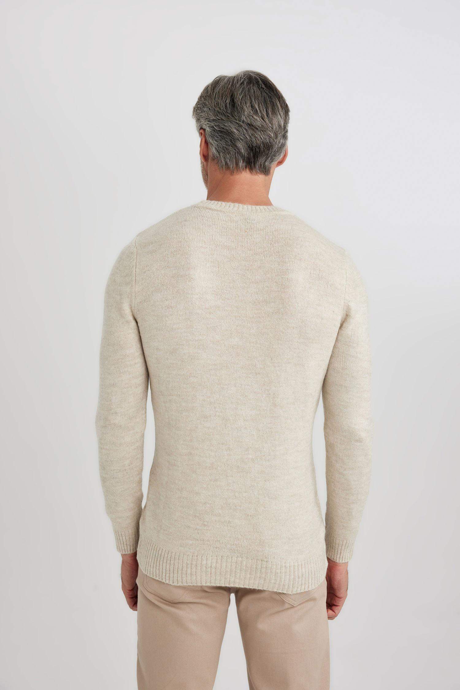 Пуловер стандартного крою з круглим вирізом трикотажний для чоловіків