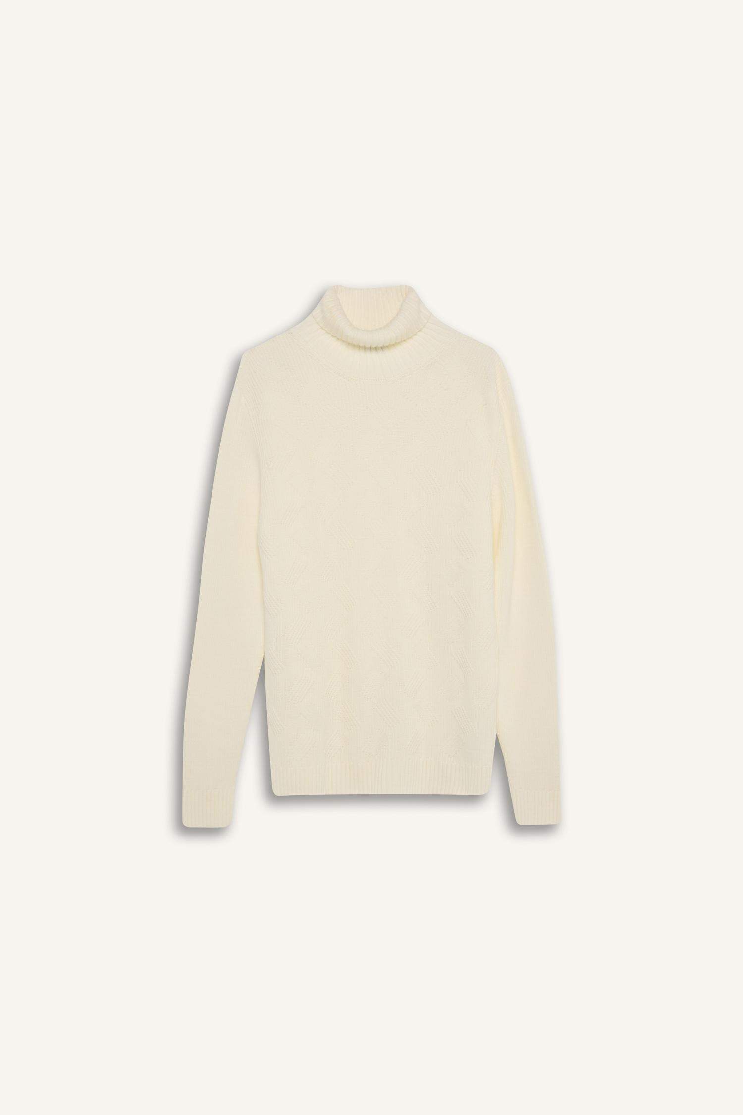 Standart Fit Normal Kesim Yarım Balıkçı Yaka Basic Düz Triko Kazak