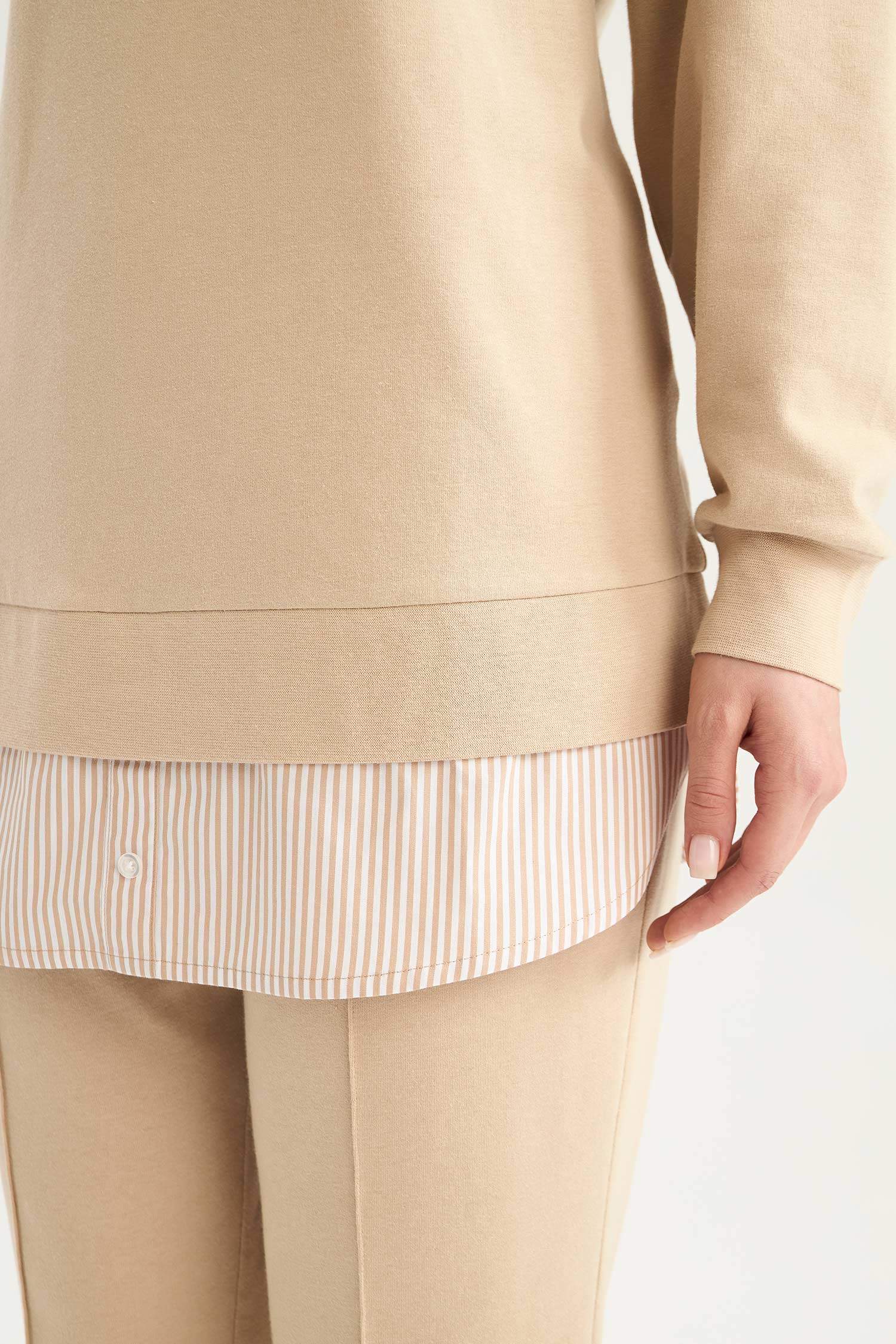 Regular Fit Thin Fabric Sweat Tunic