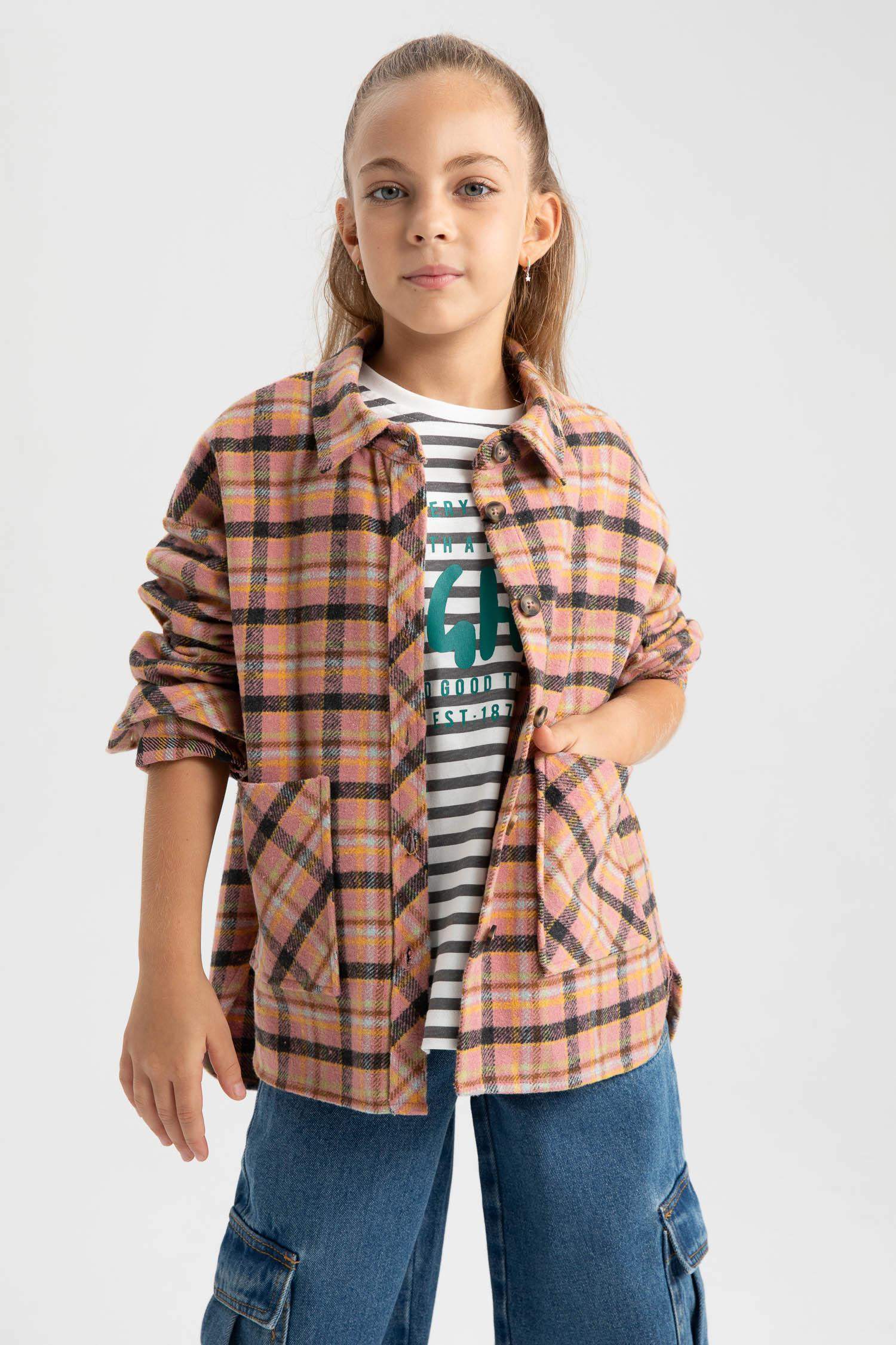 Рубашка с длинным рукавом для девочек