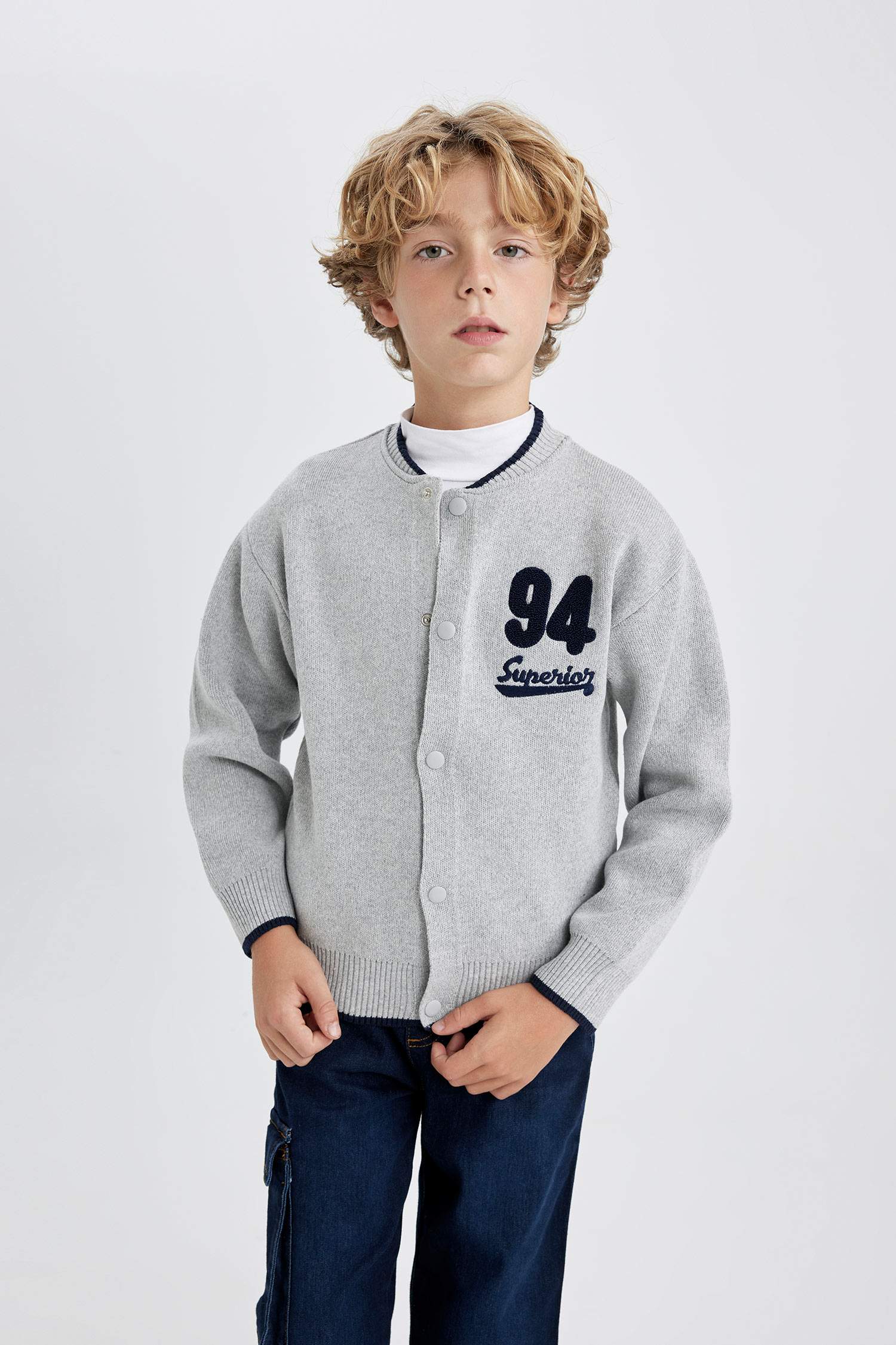 Ұлдарға бомбер трикотаж Кардиган