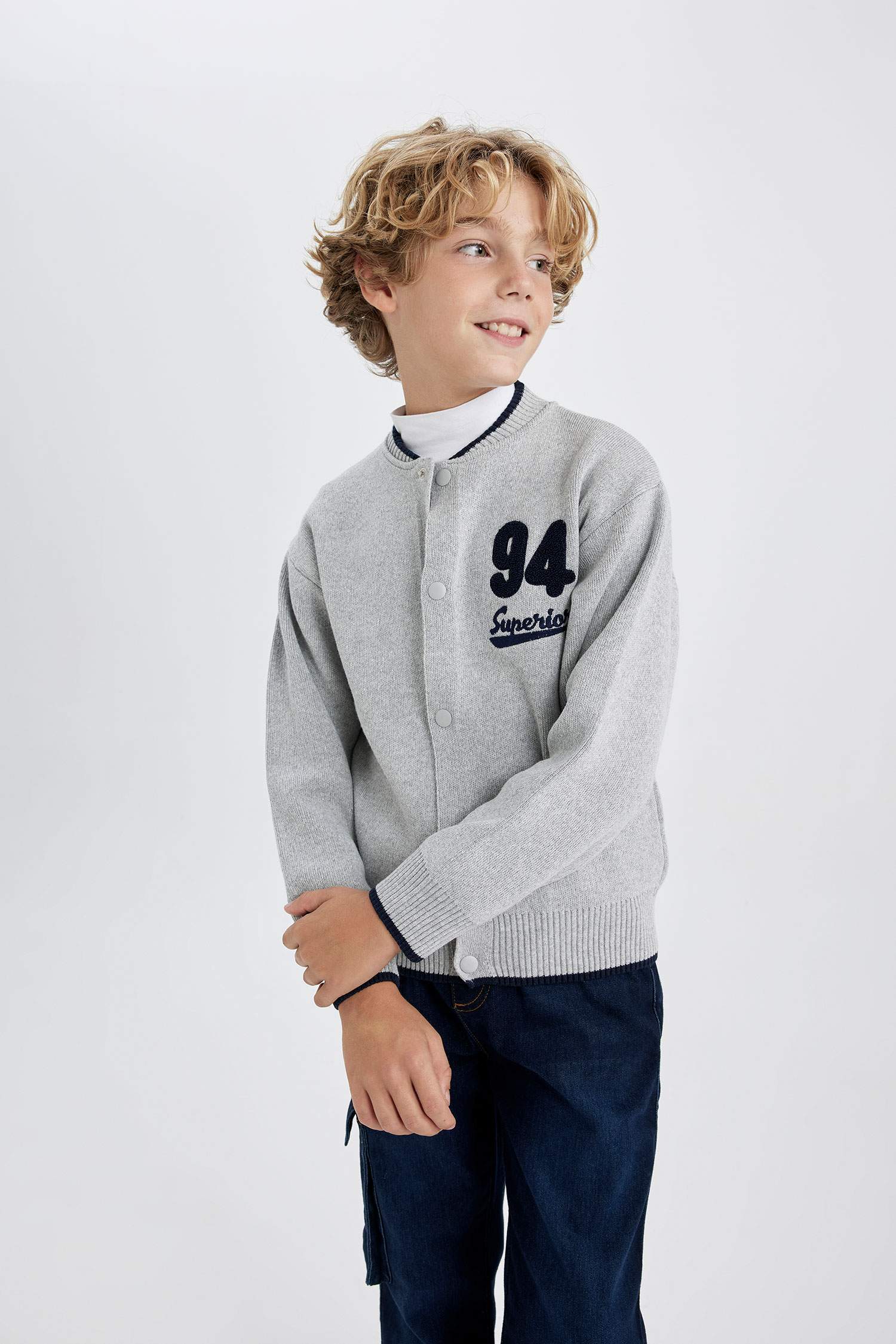 Ұлдарға бомбер трикотаж Кардиган