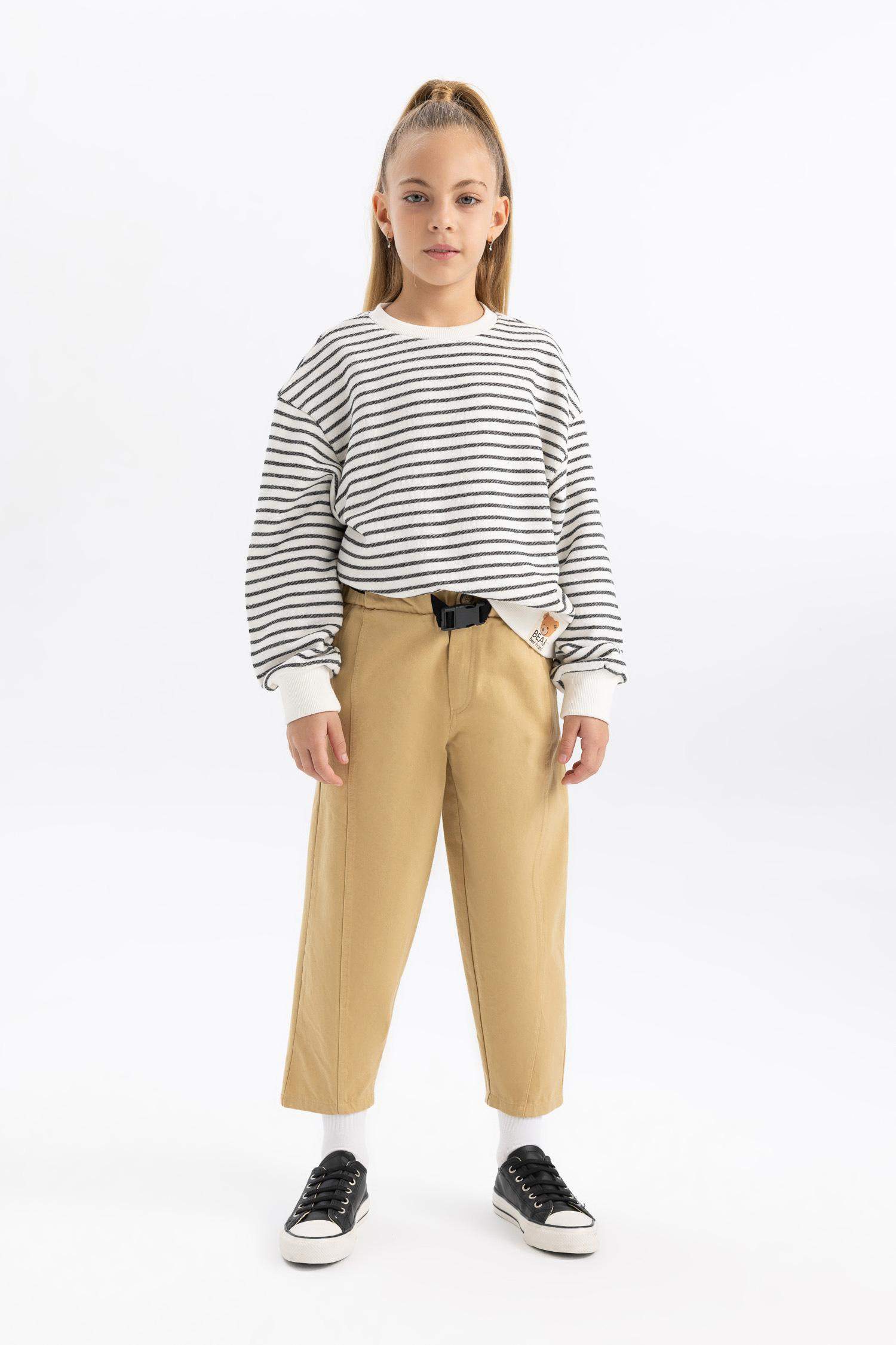 Slouchy Fit Gabardine Trousers