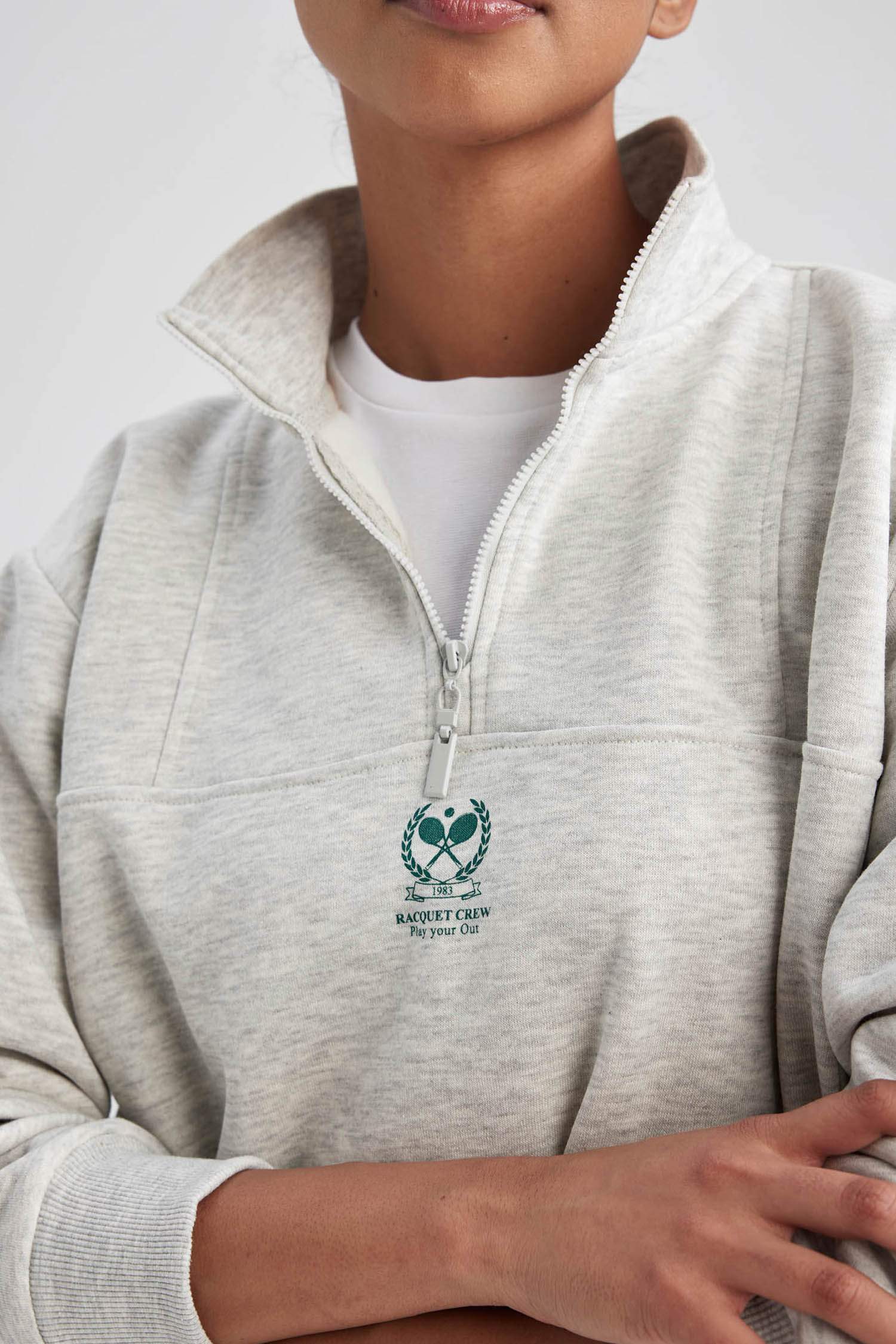 Sweat- Shirt Coupe Oversize À Manches Longue  De DefactoFit