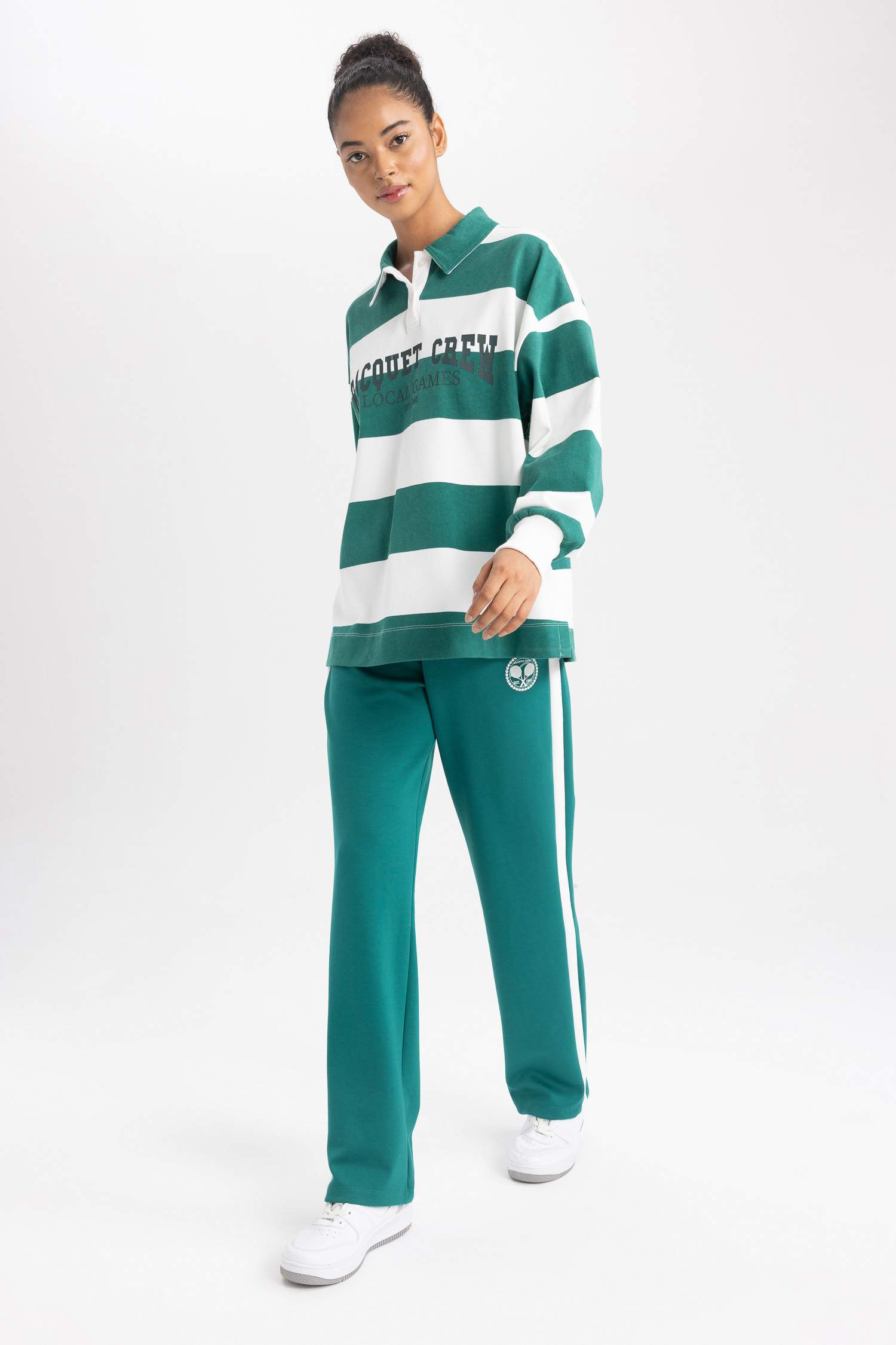 DeFactoFit Oversize Fit Polo Neck Sports Sweatshirt