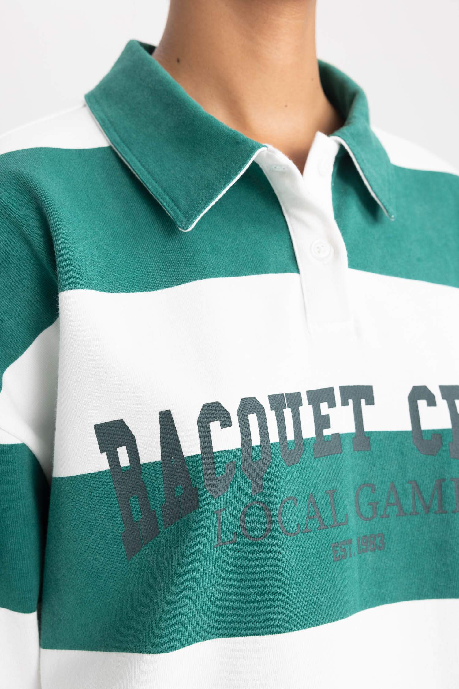 DeFactoFit Oversize Fit Polo Neck Sports Sweatshirt