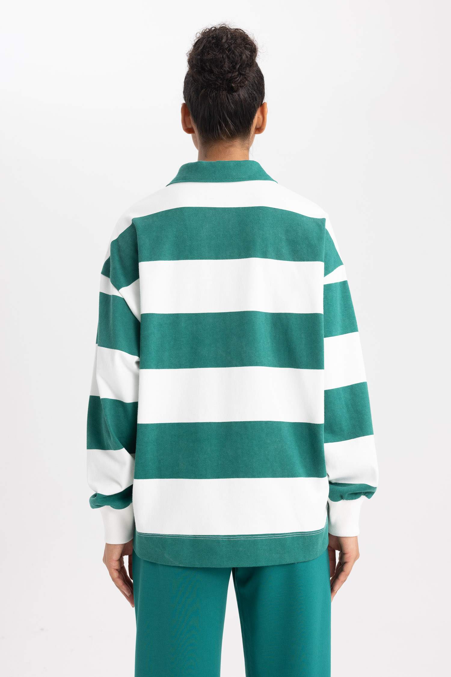 DeFactoFit Oversize Fit Polo Neck Sports Sweatshirt