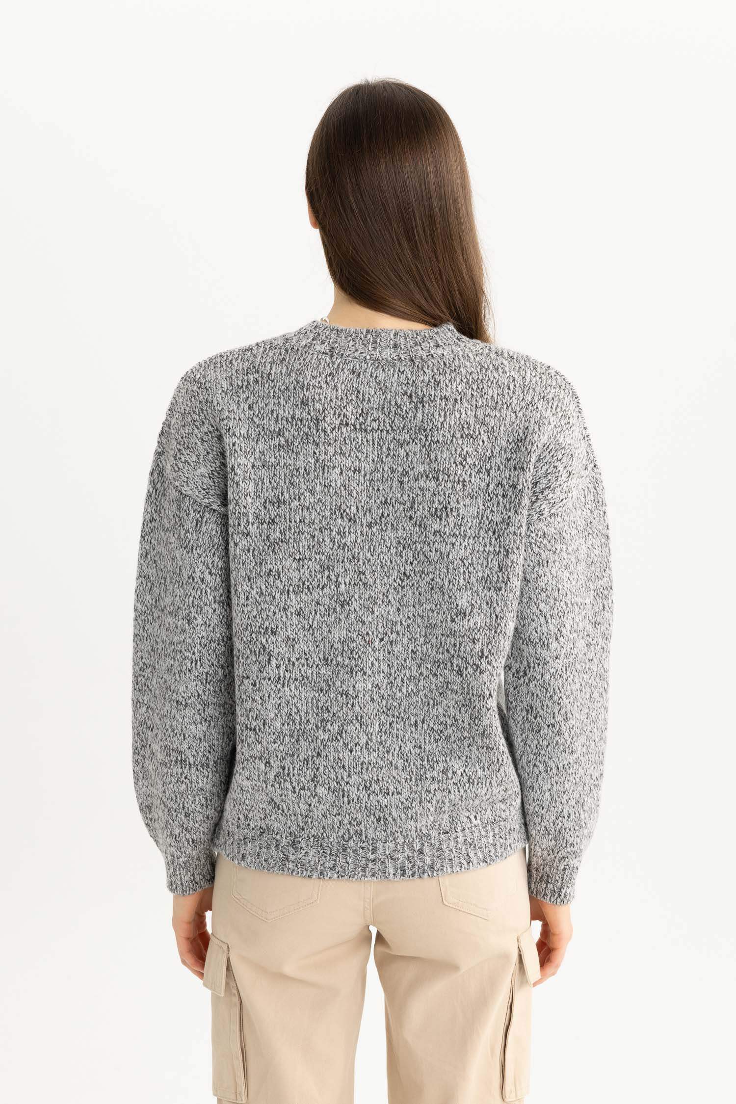 Yılbaşı Temalı Bisiklet Yaka Triko Kazak