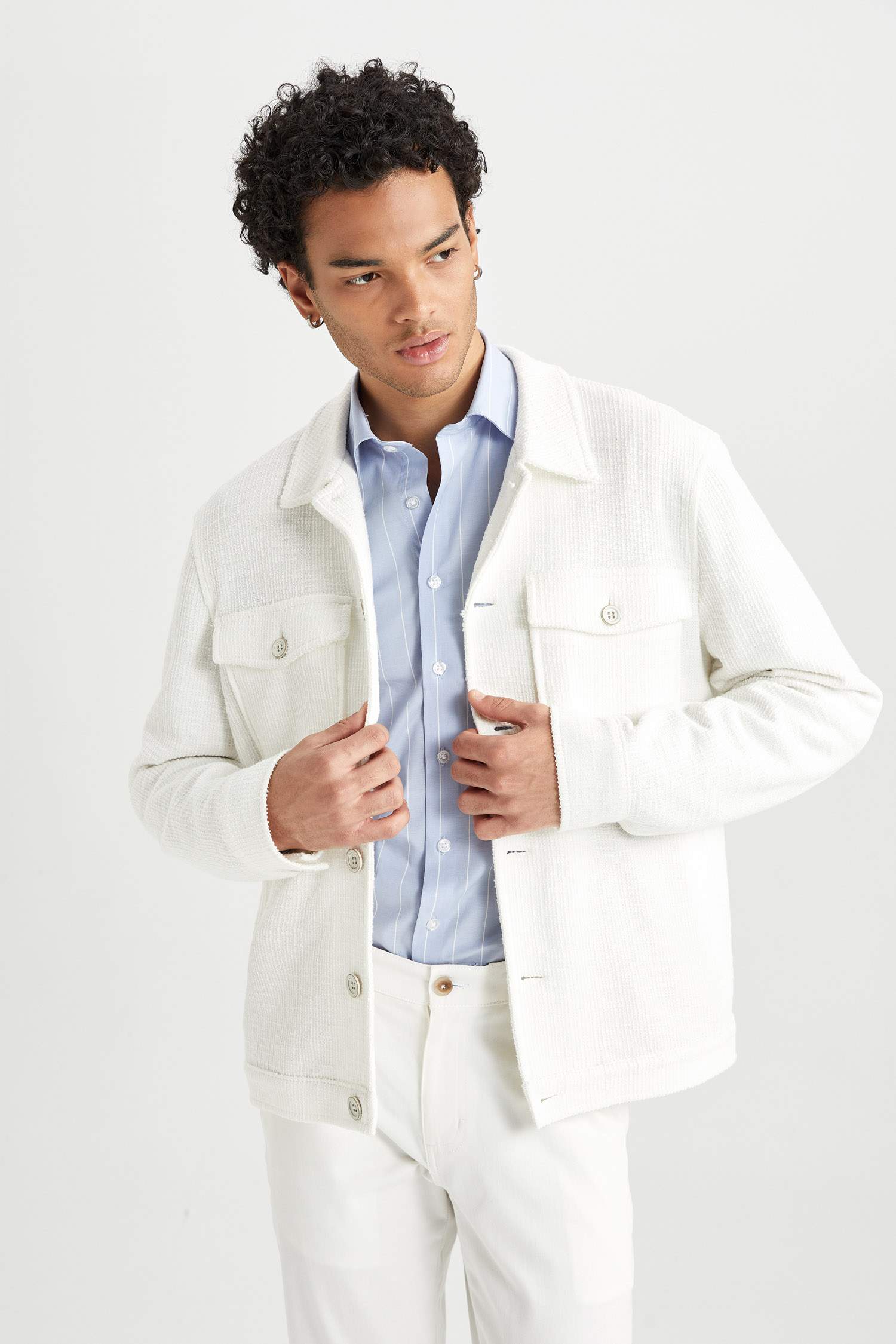 Polo Yaka Ceket Mont Düğmeli Mevsimlik Hafif