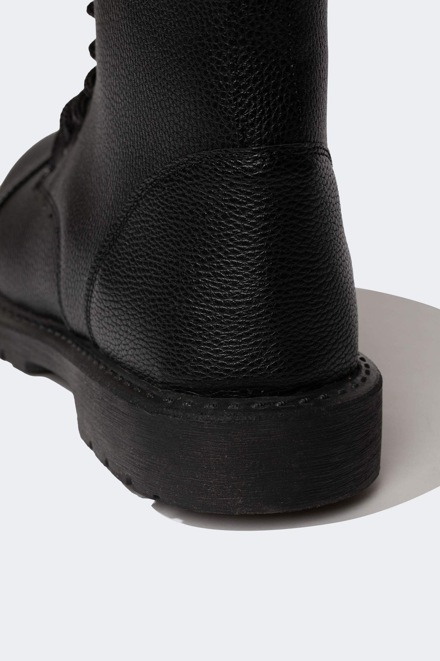 Man Lace-Up and Zippered Faux Leather Boots