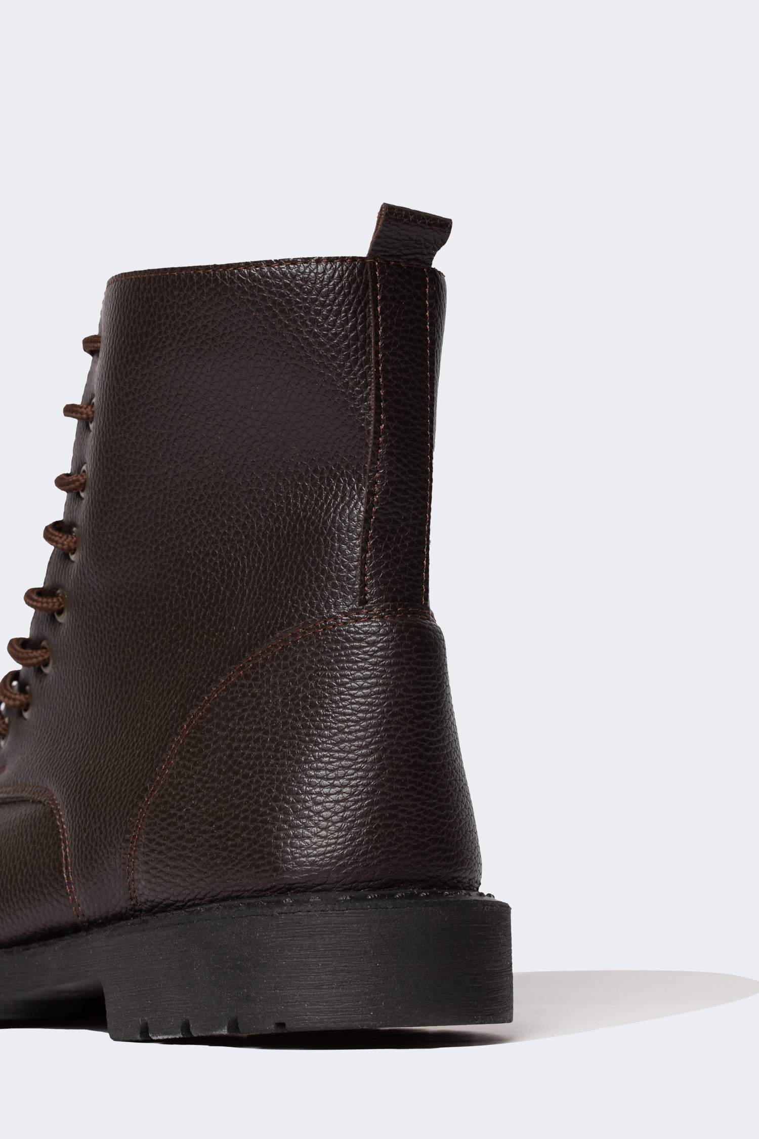 Man Lace-Up and Zippered Faux Leather Boots