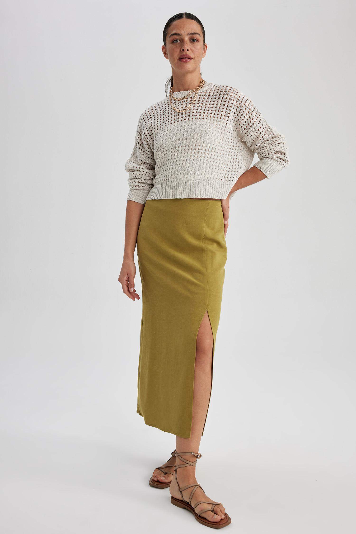 Юбка миди со средней талией