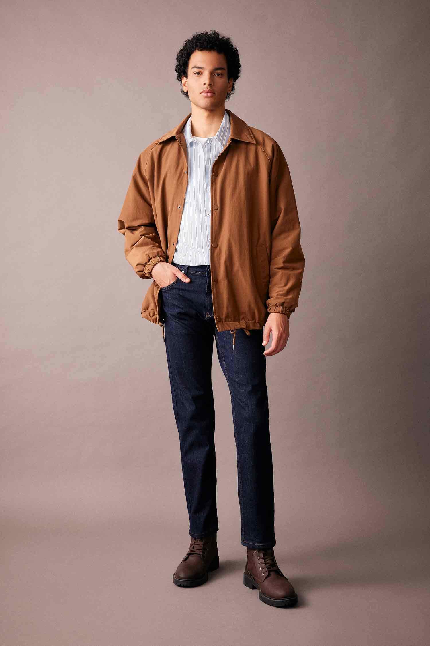 Relax Fit Polo Collar Jacket