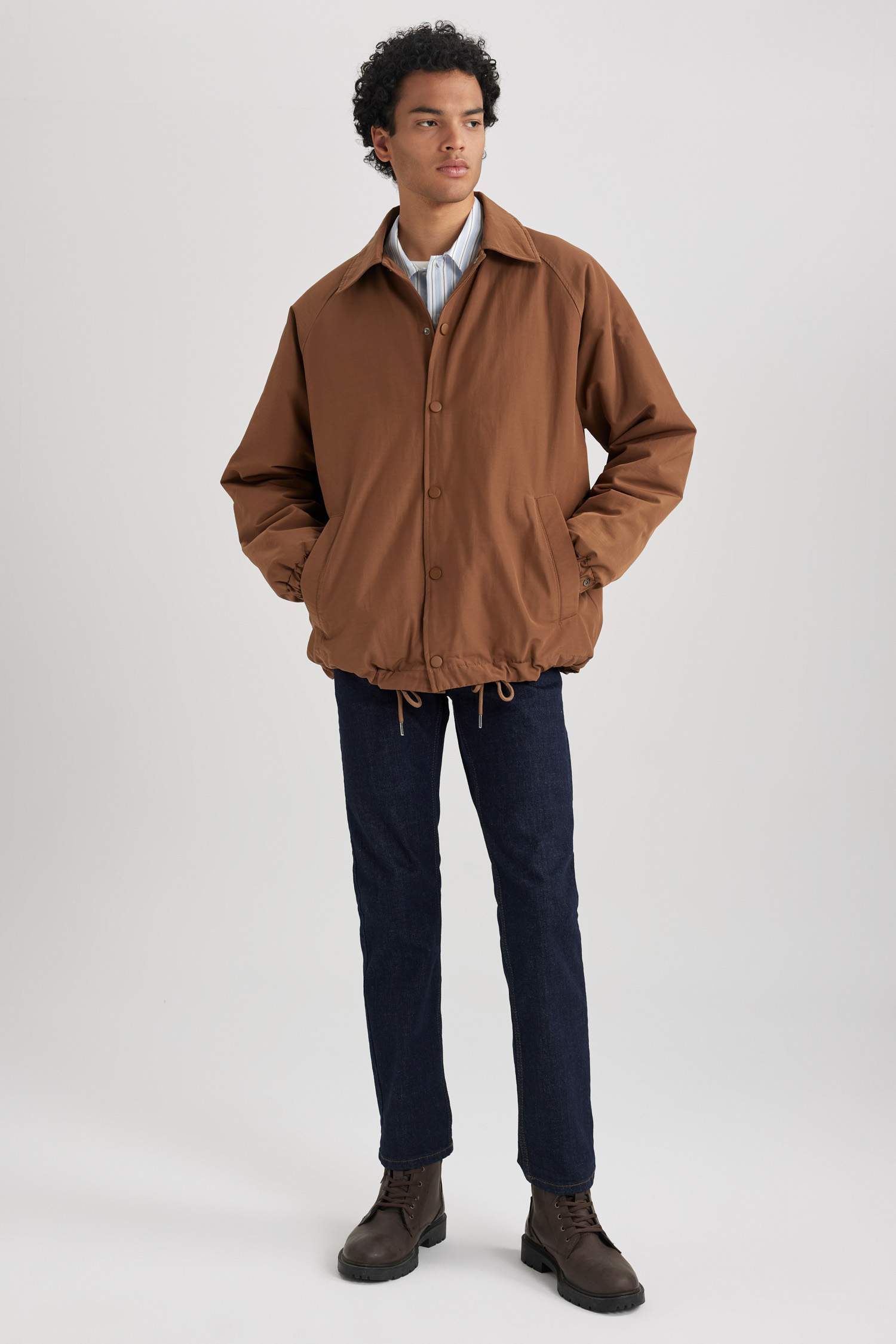 Relax Fit Polo Collar Jacket