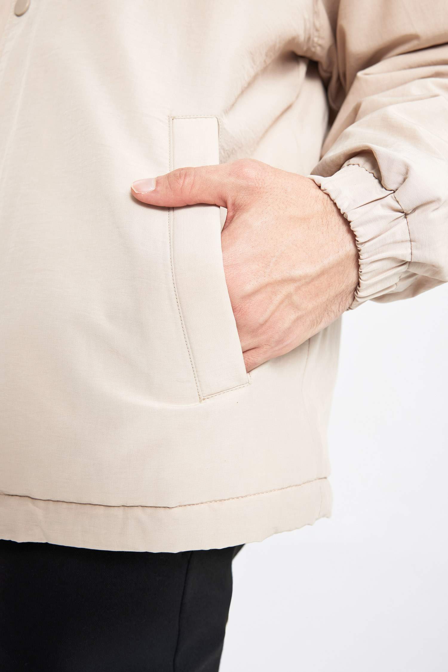 Relax Fit Polo Yaka Çıtçıtlı Cepli Mevsimlik Baharlık Ceket Mont