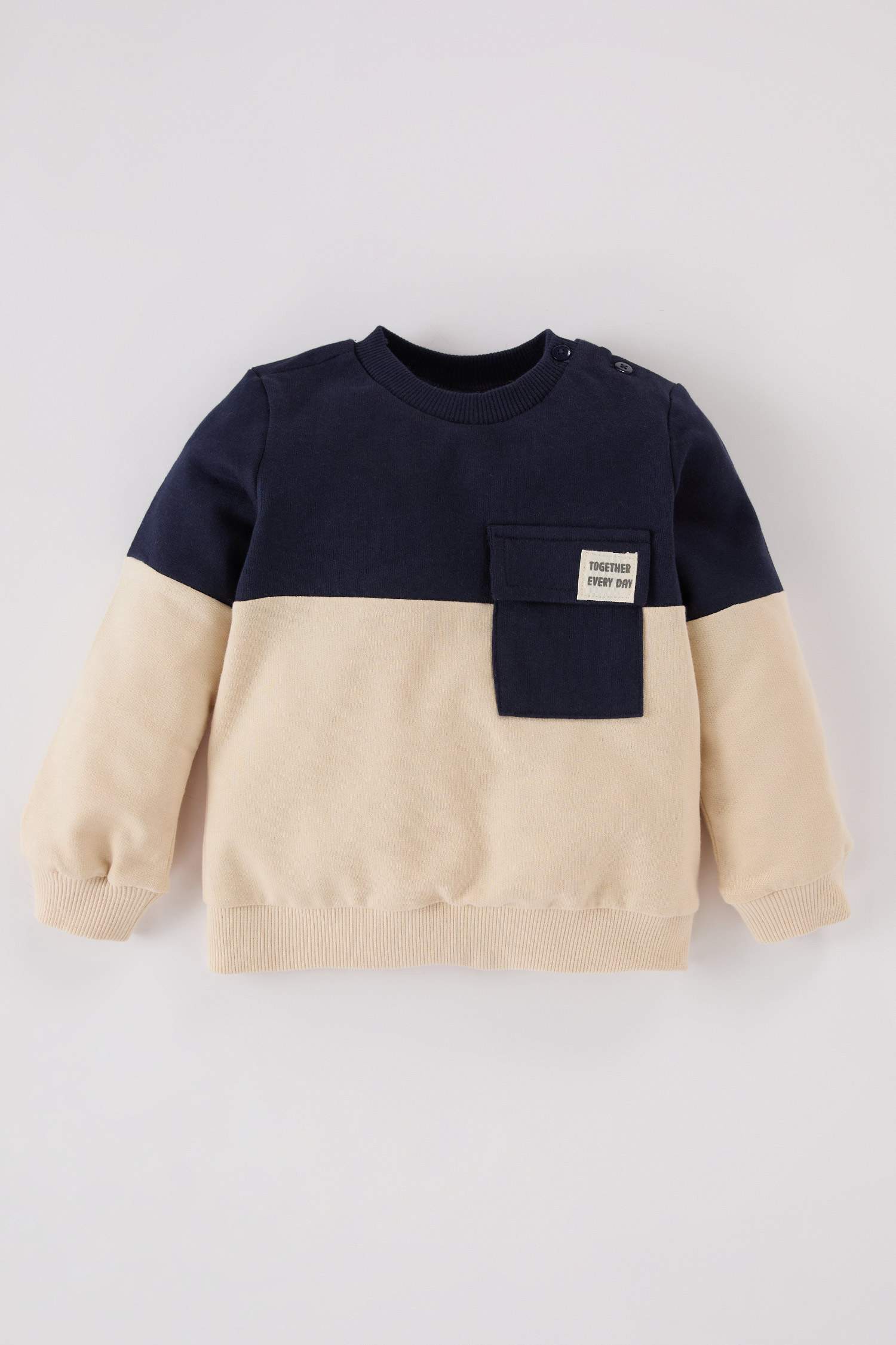 Sweatshirt à col rond avec blocs de couleurs pour bébé garçon
