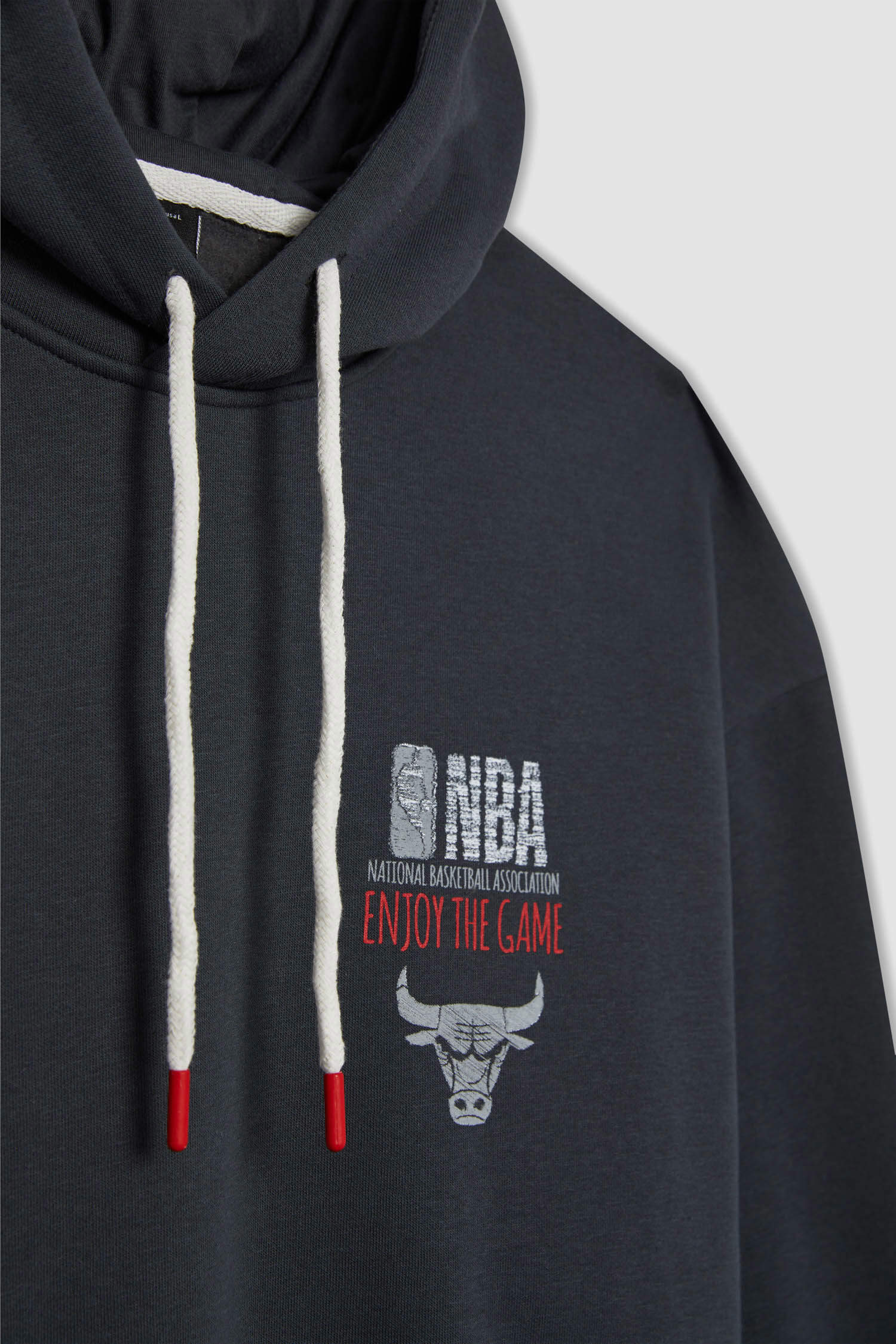 NBA Logo Chicago Bulls Oversized Hoodie D01_410