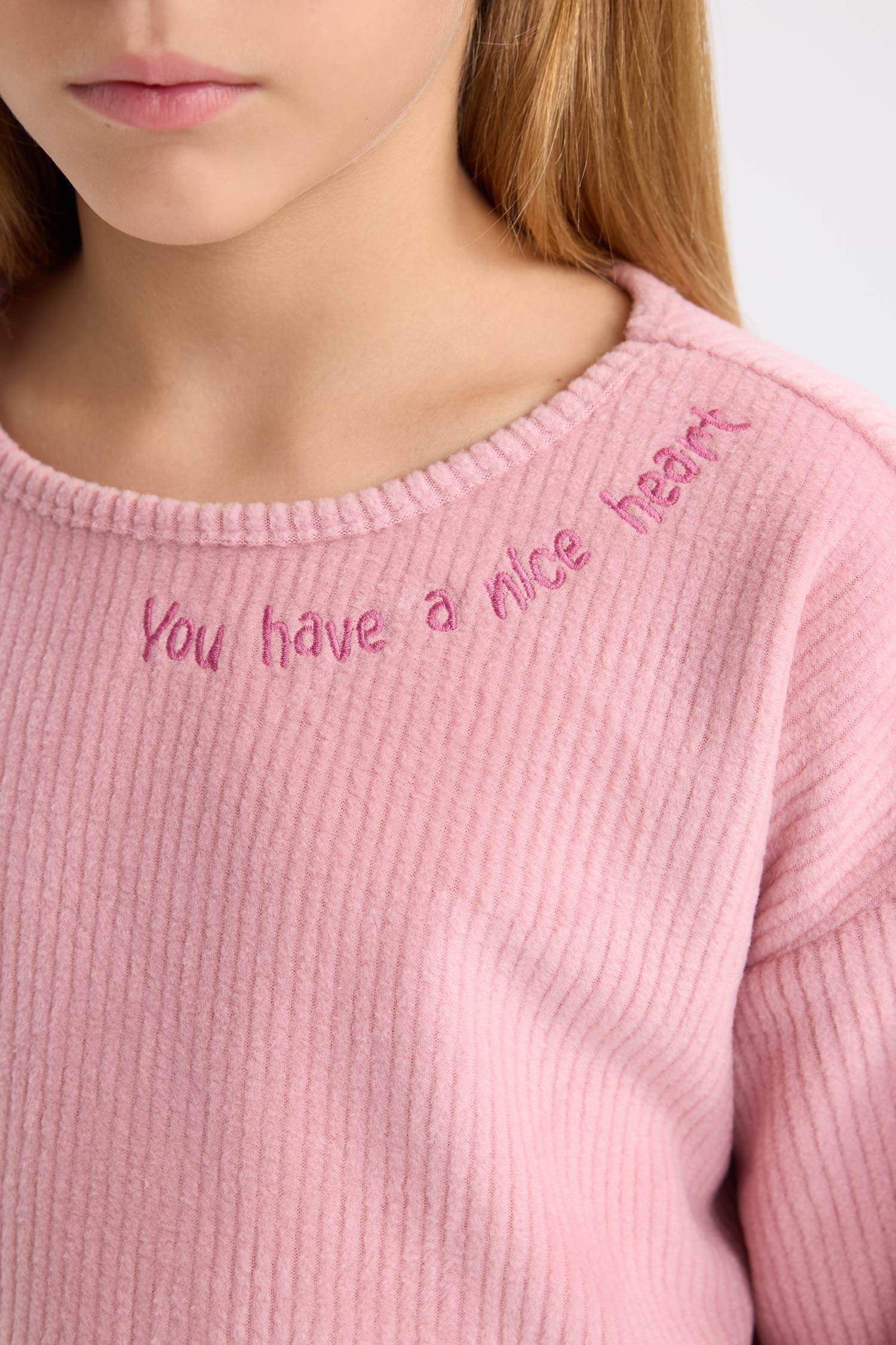 Ensemble Pyjama en peluche, Top à manches longues et Bas large pour Fille