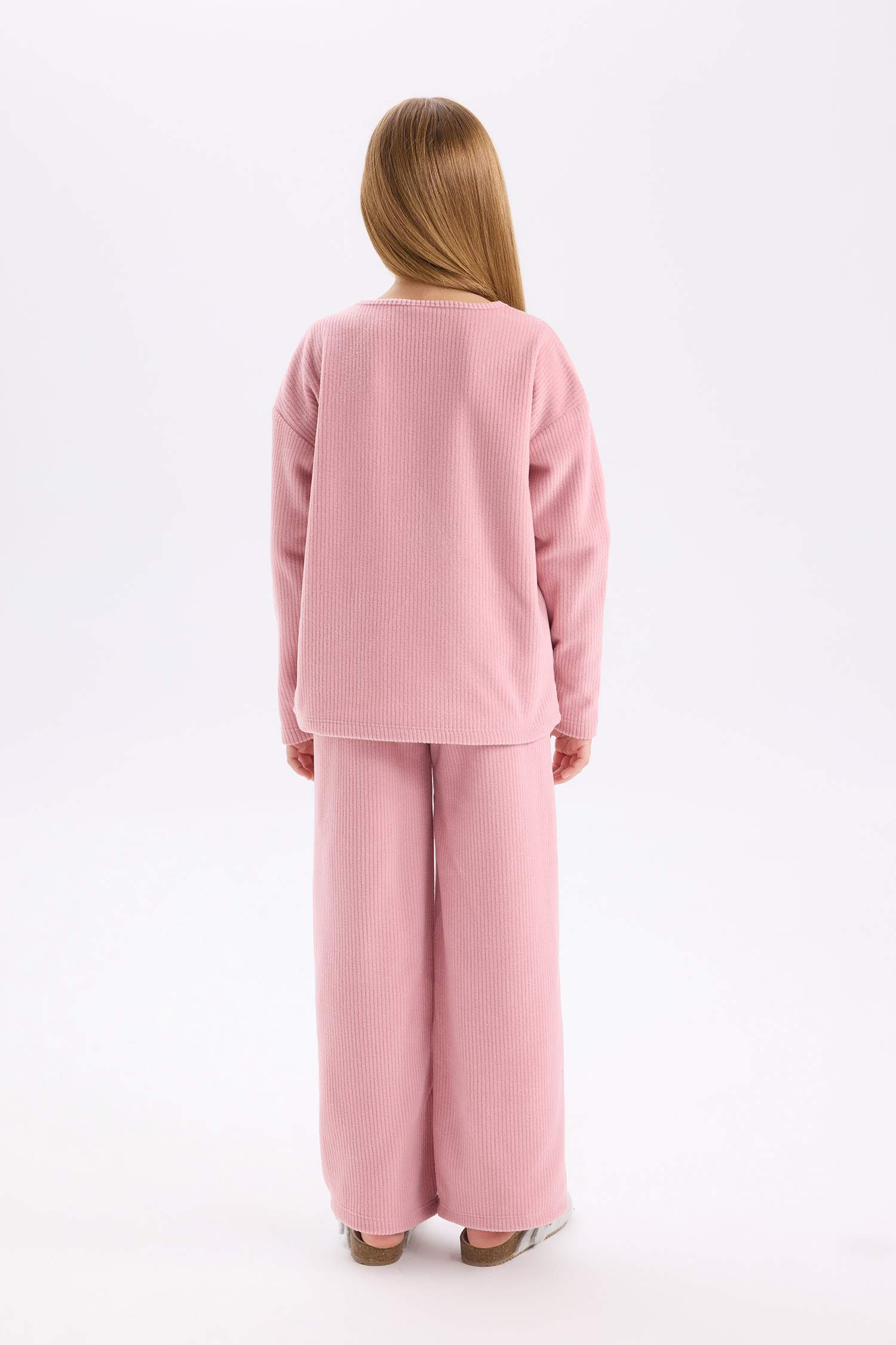 Ensemble Pyjama en peluche, Top à manches longues et Bas large pour Fille