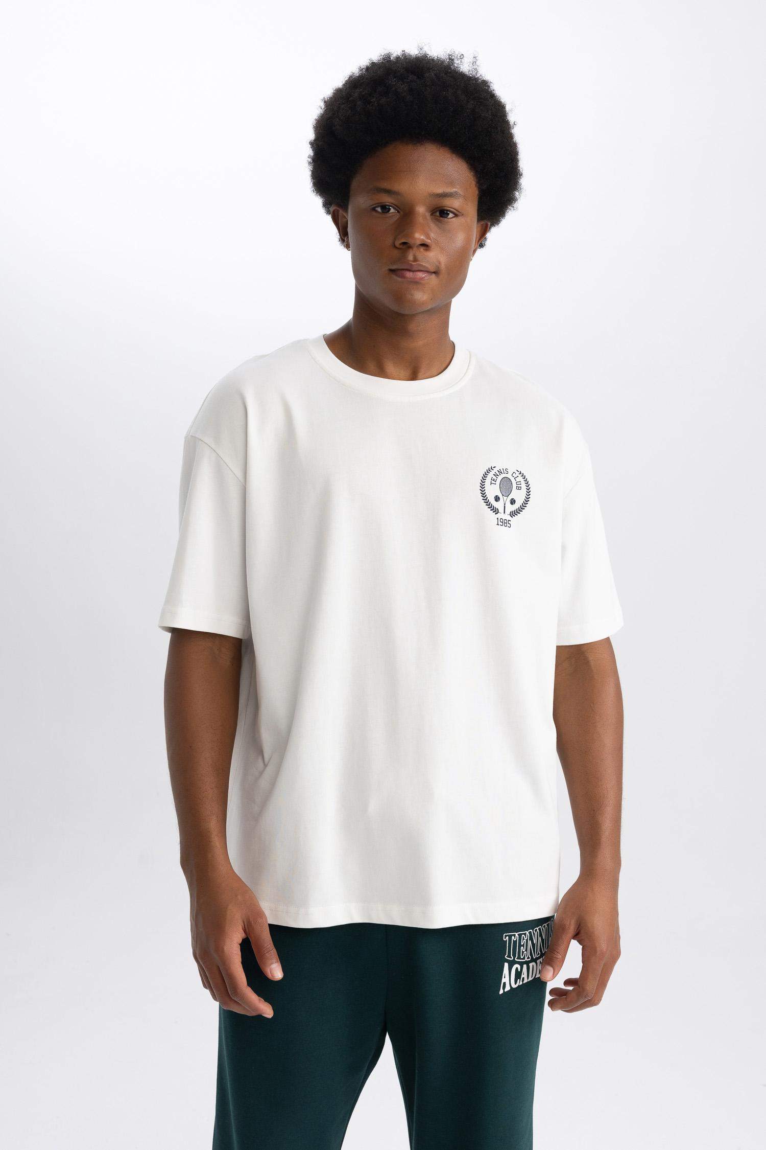 DeFactoFit Slim Fit Hooded Printed Scuba Fabric Sweatshirt